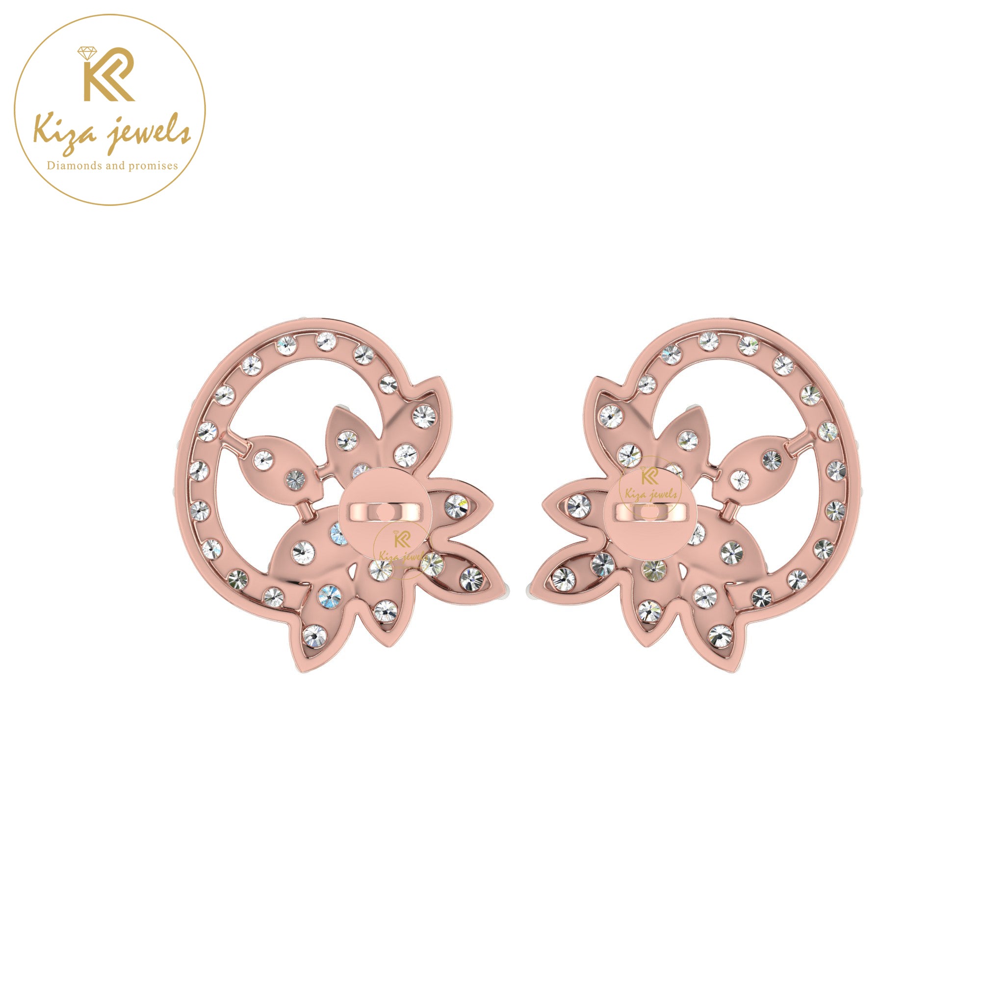 0.69 TDW Round Cut Diamond Women's Stud Earring