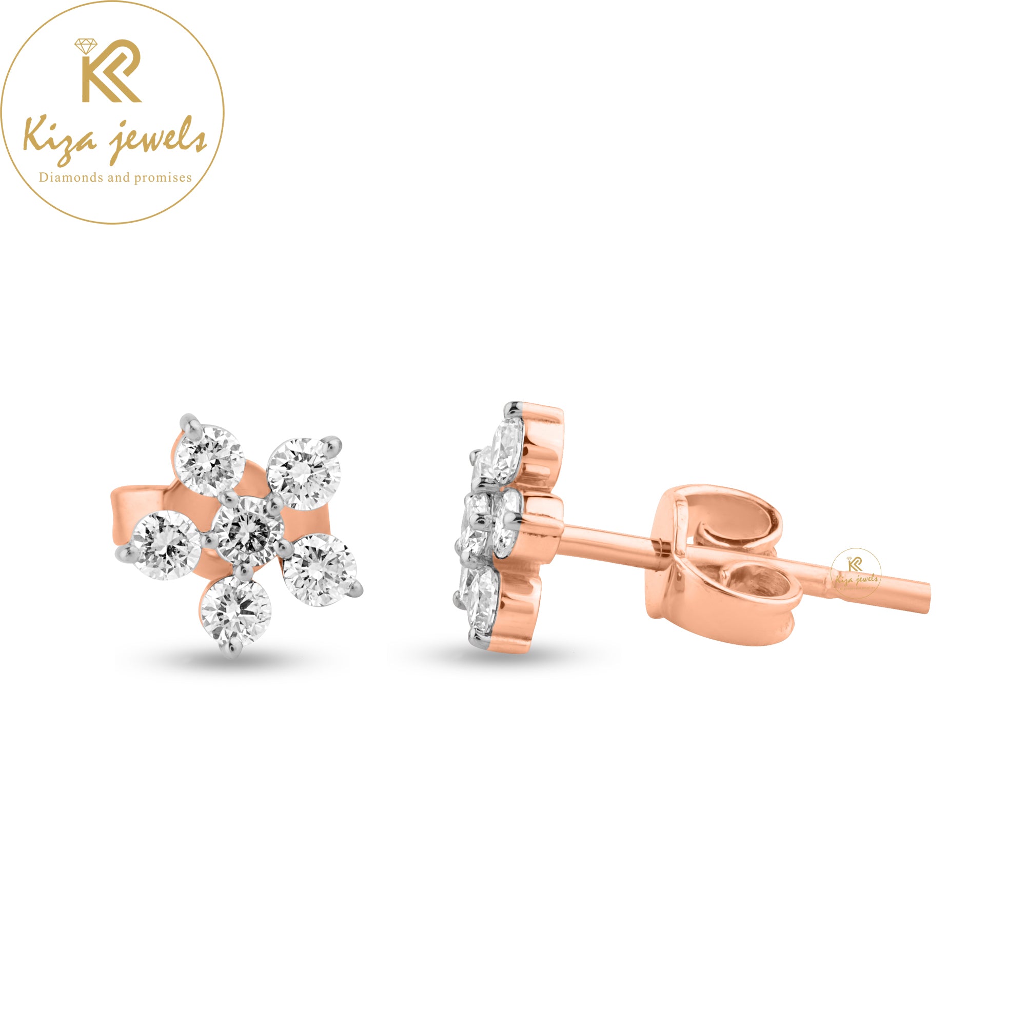 0.18 TDW Round Cut Diamond Stud Earring