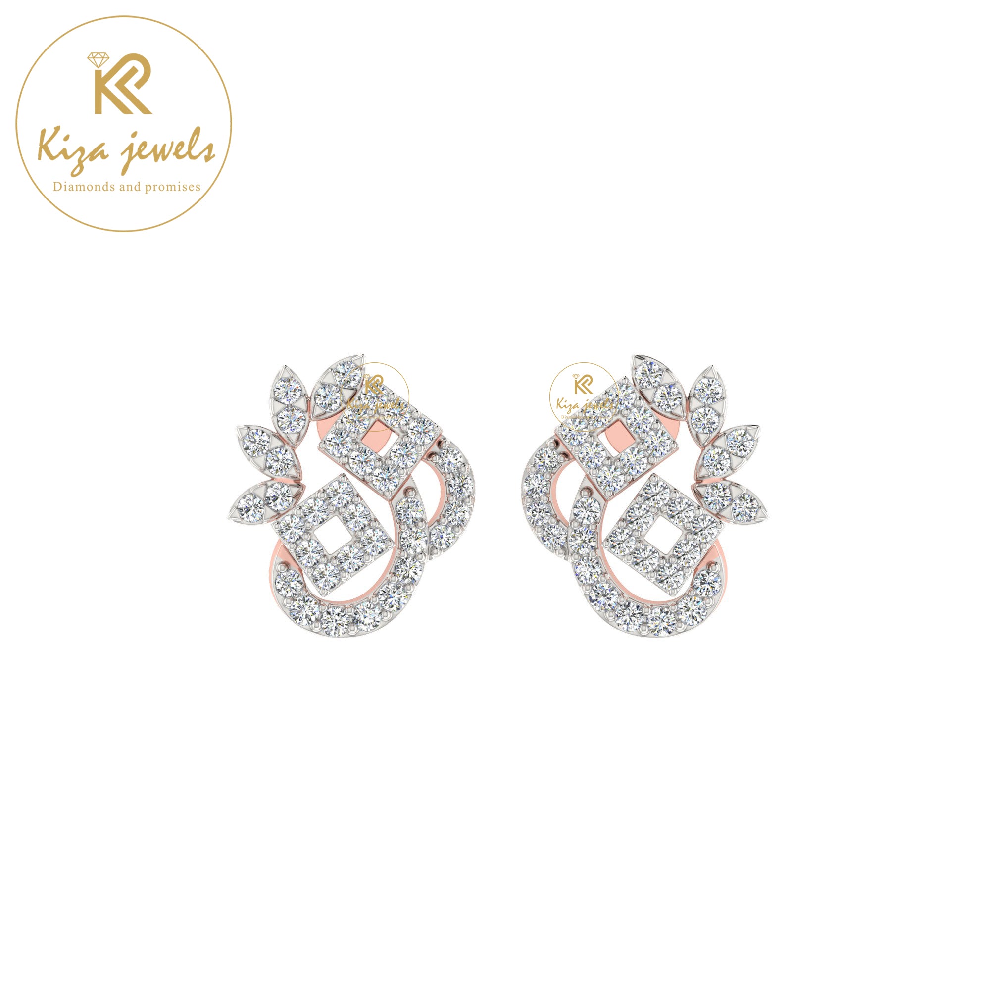 0.47 TDW Round Cut Diamond Women's stud Earring