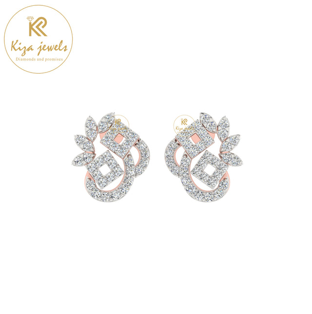 0.47 TDW Round Cut Diamond Women's stud Earring