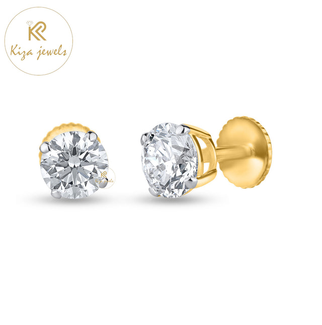 4.91 TDW Round Cut Diamond Stud Earring