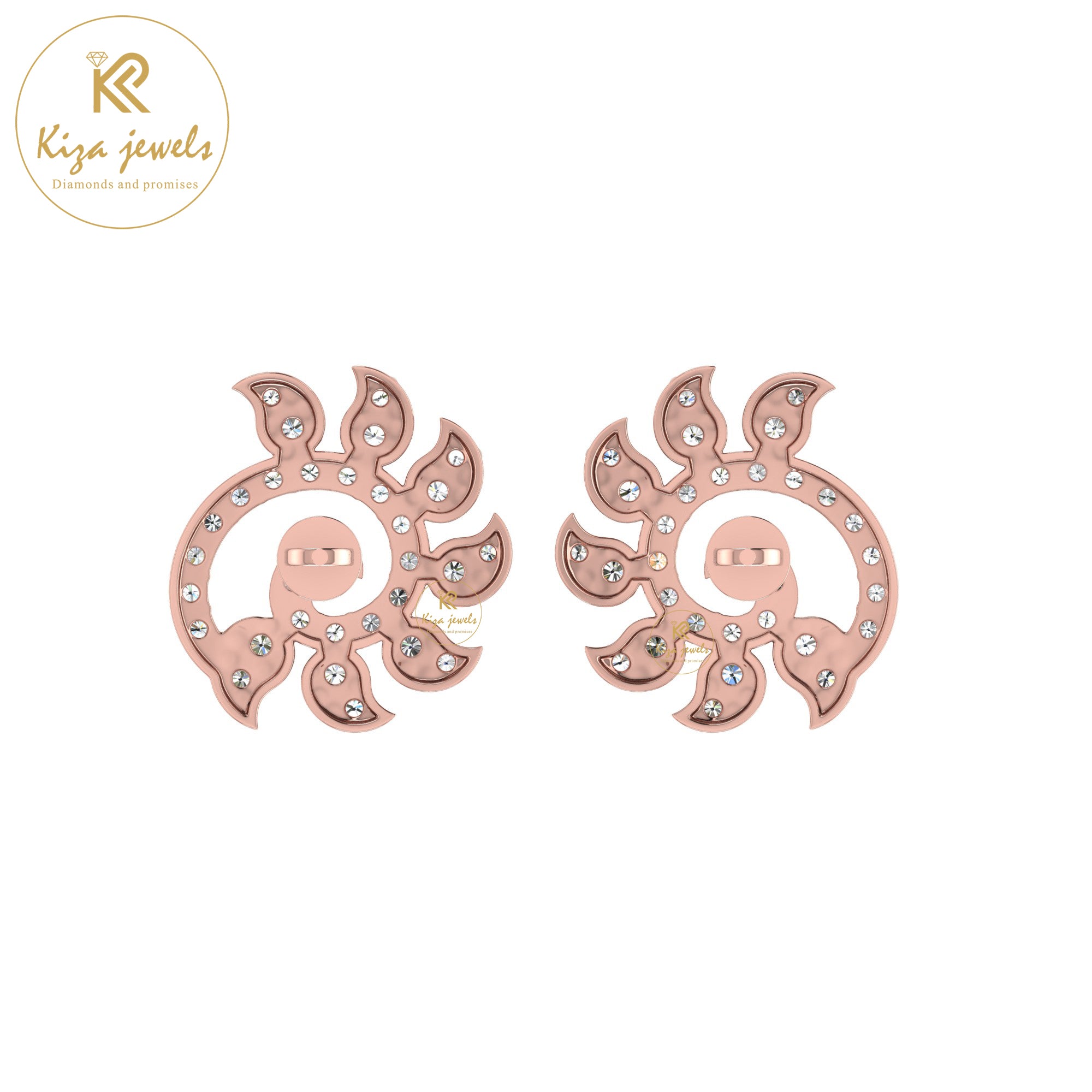 0.70 TDW Round Cut Diamond Stud Earring
