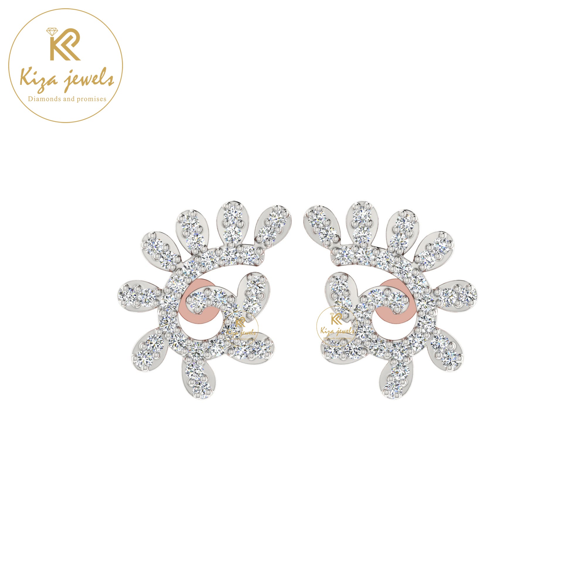0.66 TDW Round Cut Diamond Women's Stud Earring