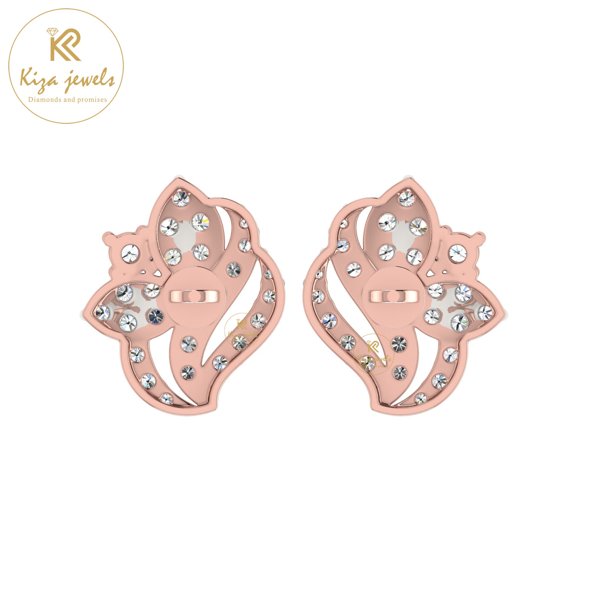 0.74 TDW Round Cut Diamond Women's Stud Earring