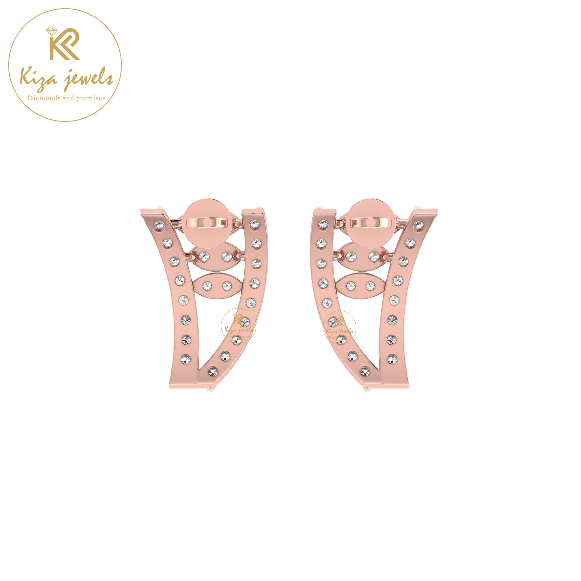 0.41 TDW Round Cut Diamond Stud Earring