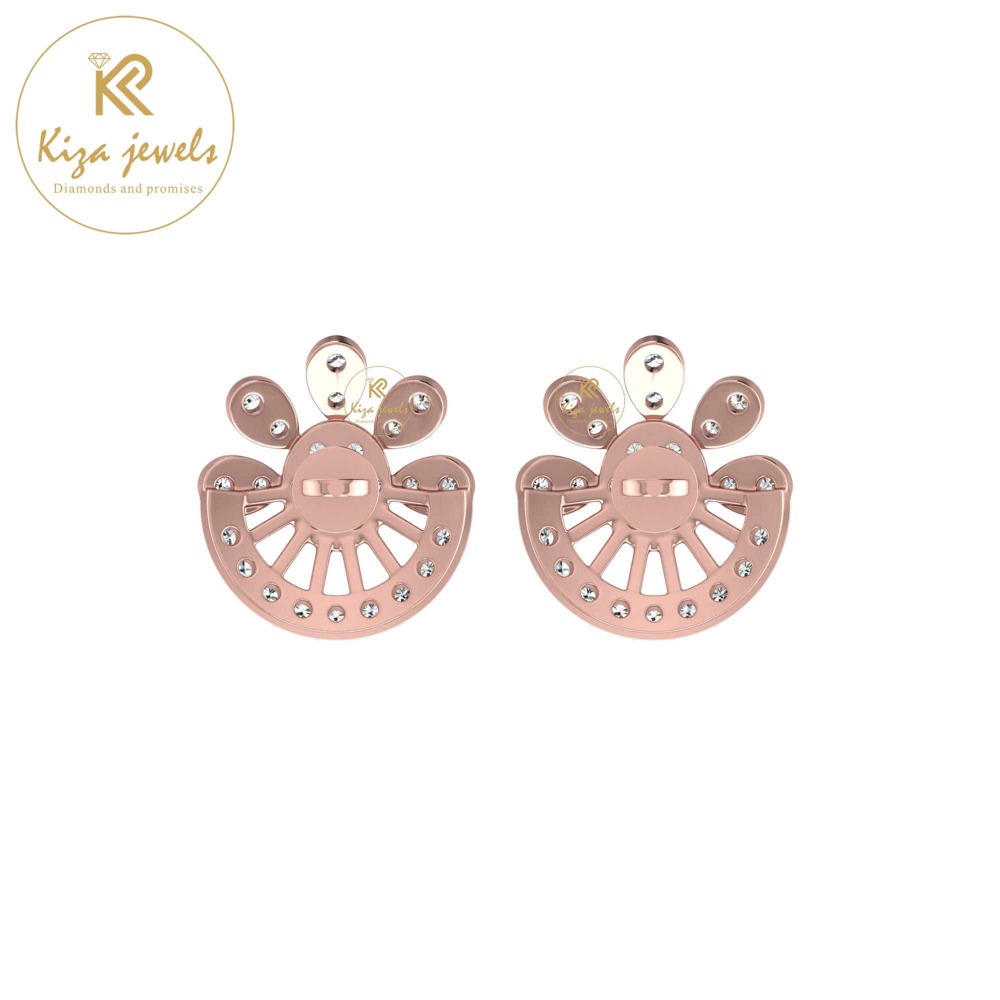 0.52 TDW Round Cut Diamond Women's Stud Earring