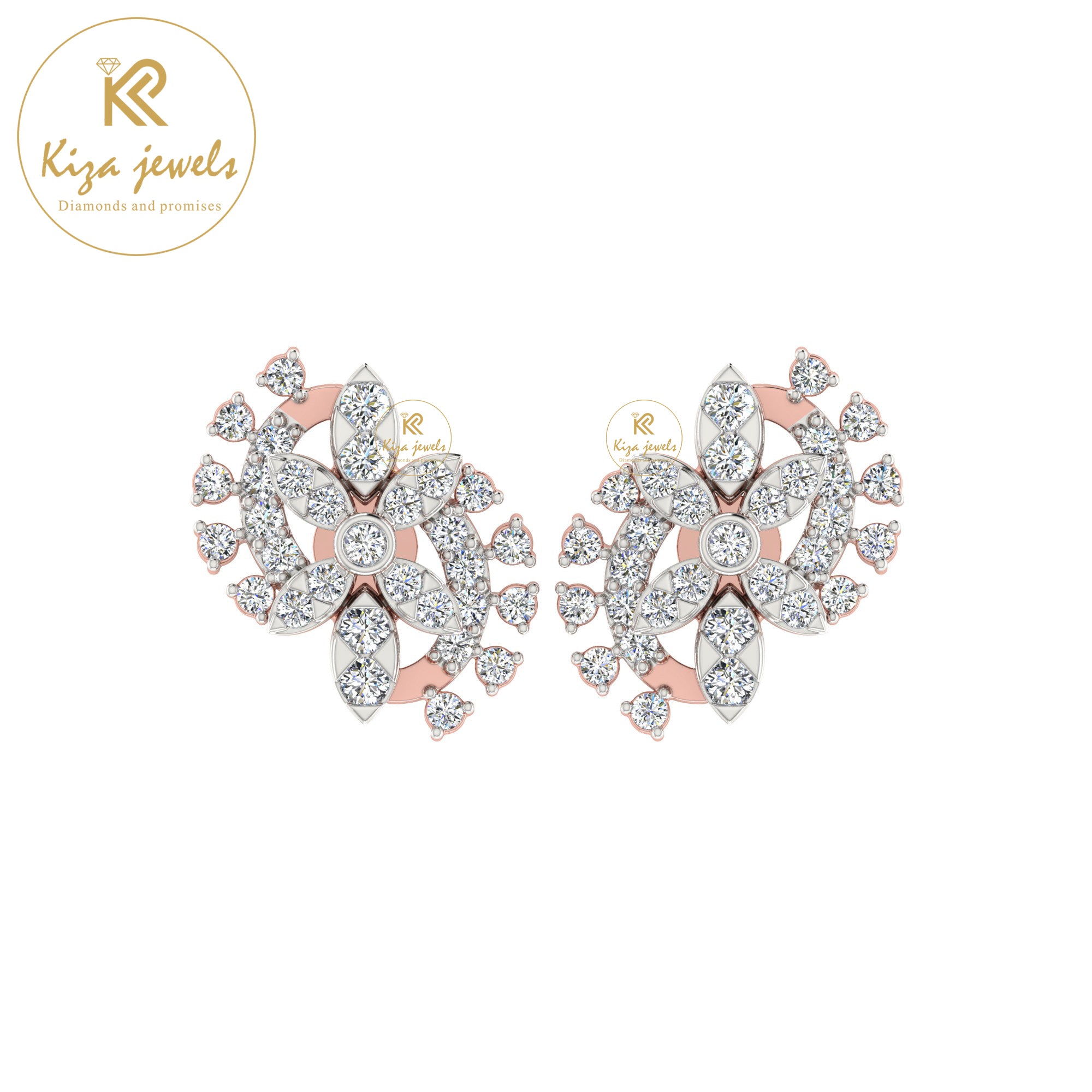0.48 TDW Round Cut Diamond Women's Stud Earring