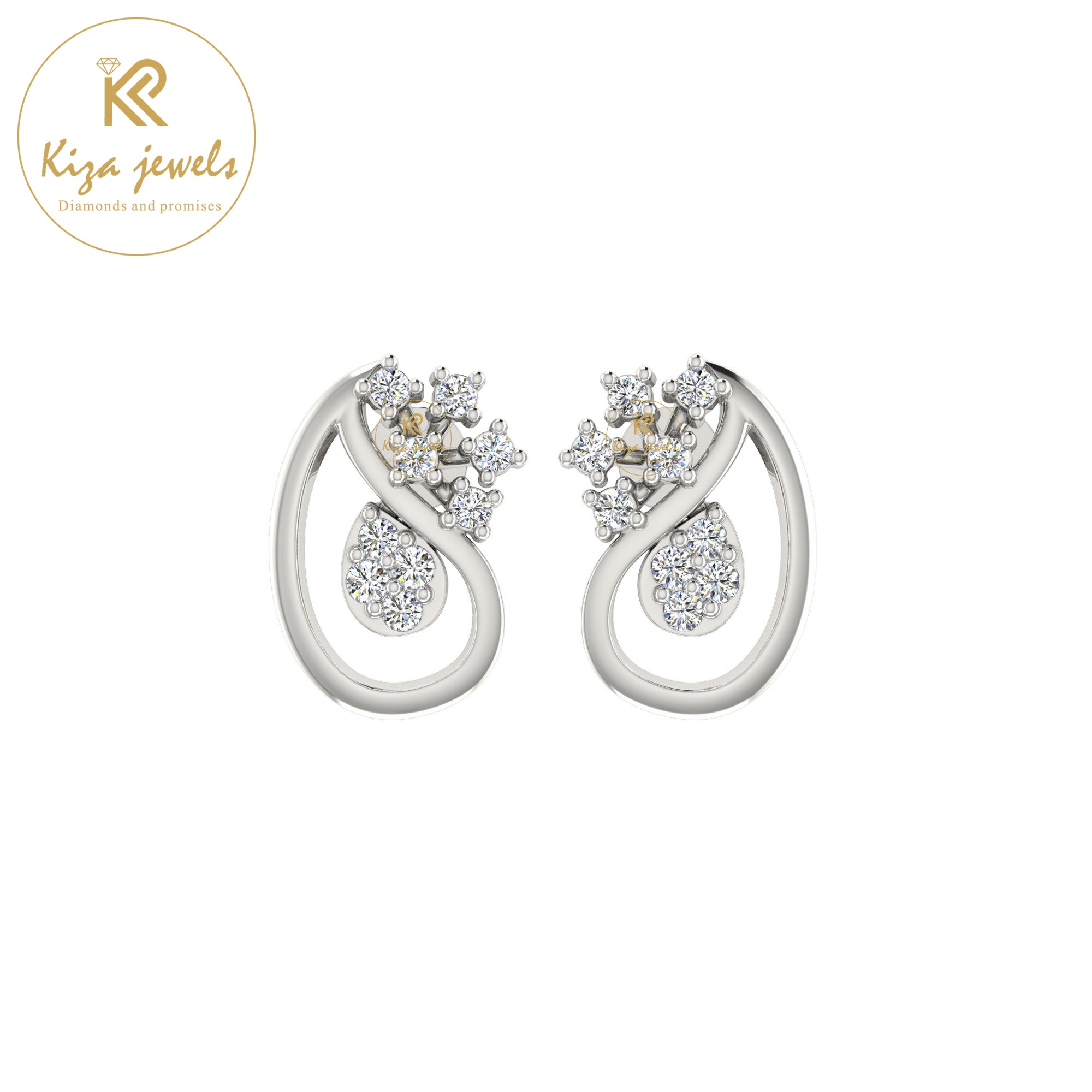 0.16 TDW Round Cut Diamond Women's Stud Earring