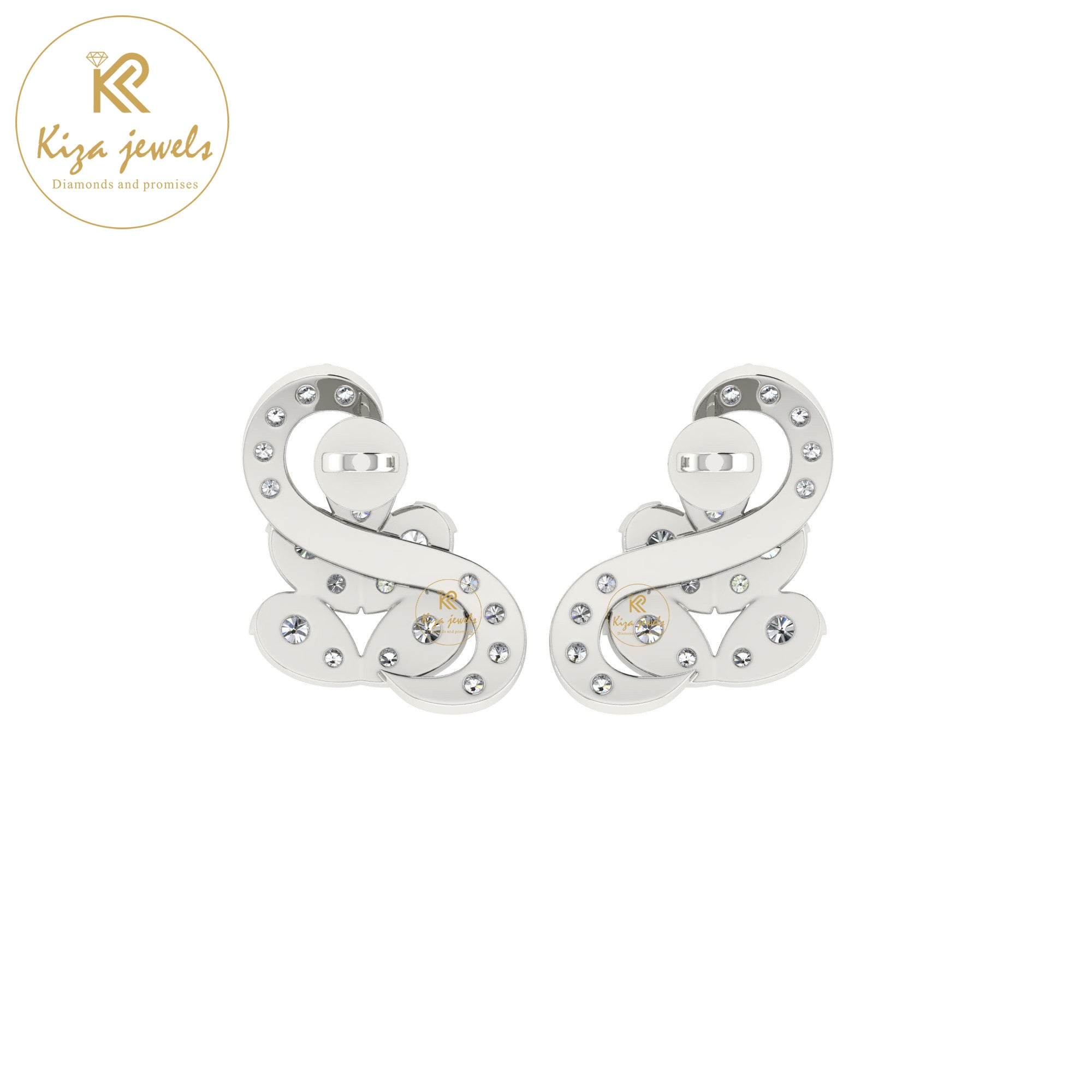 0.54 TDW Round Cut Diamond Women's Stud Earring