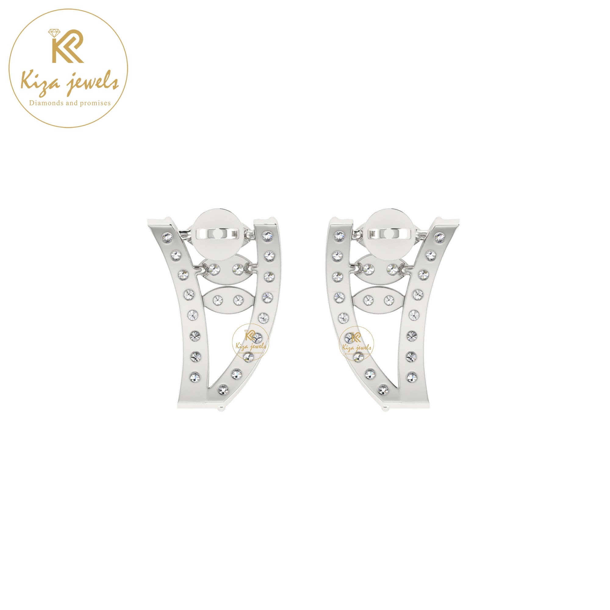 0.41 TDW Round Cut Diamond Stud Earring