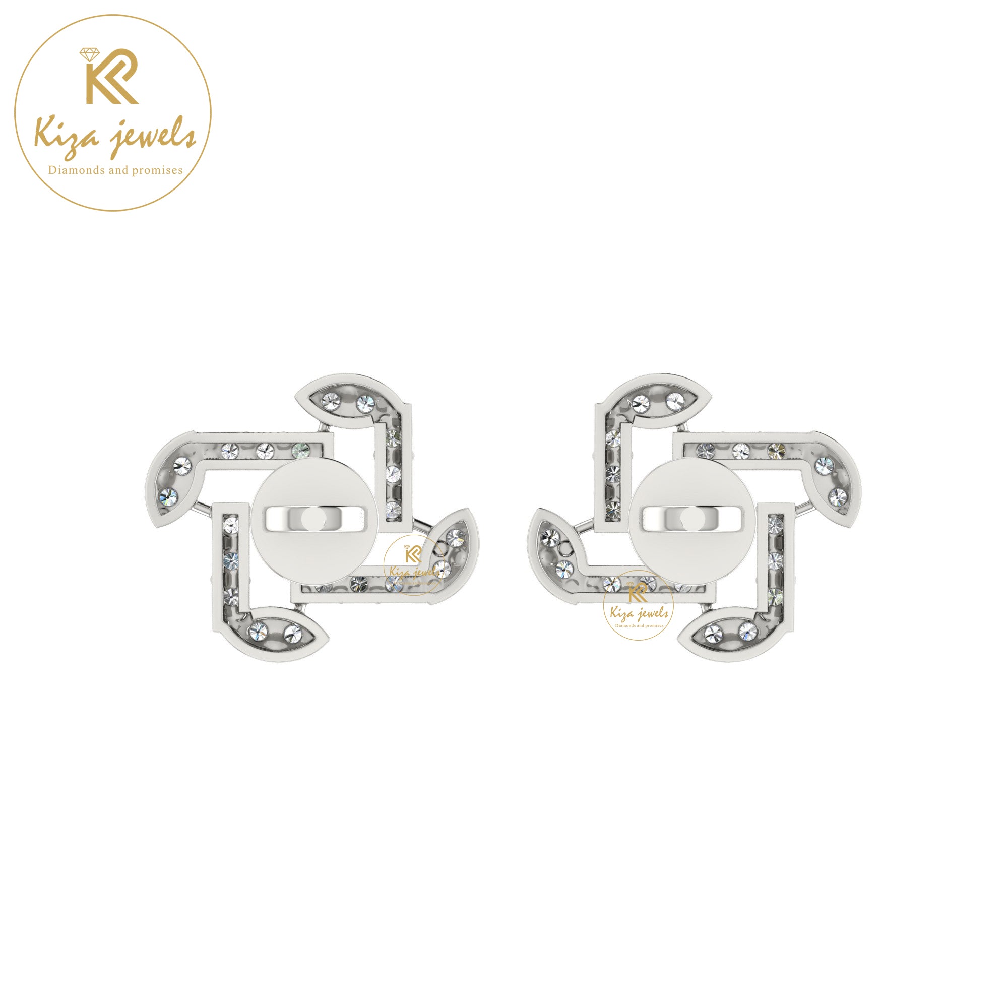 0.53 TDW Round Cut Diamond Women's Stud Earring