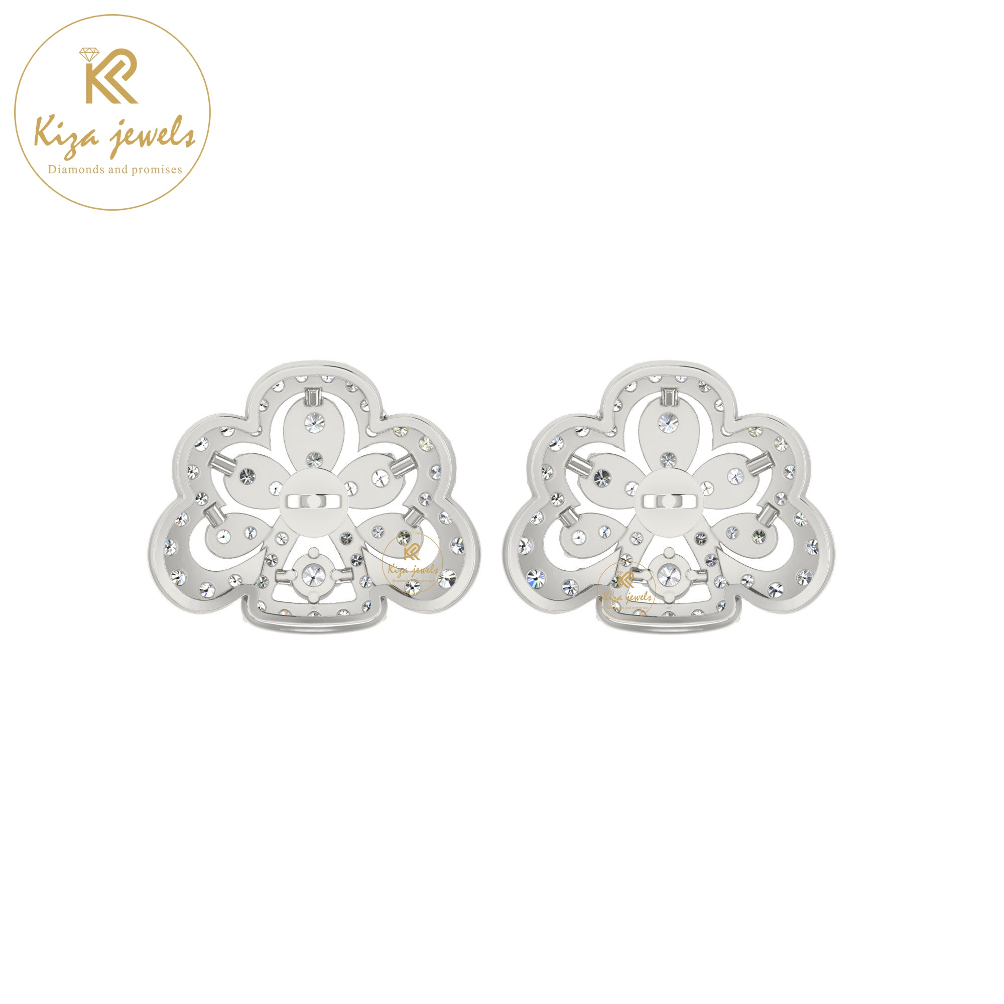 0.89 TDW Round Cut Diamond Women's Stud Earring