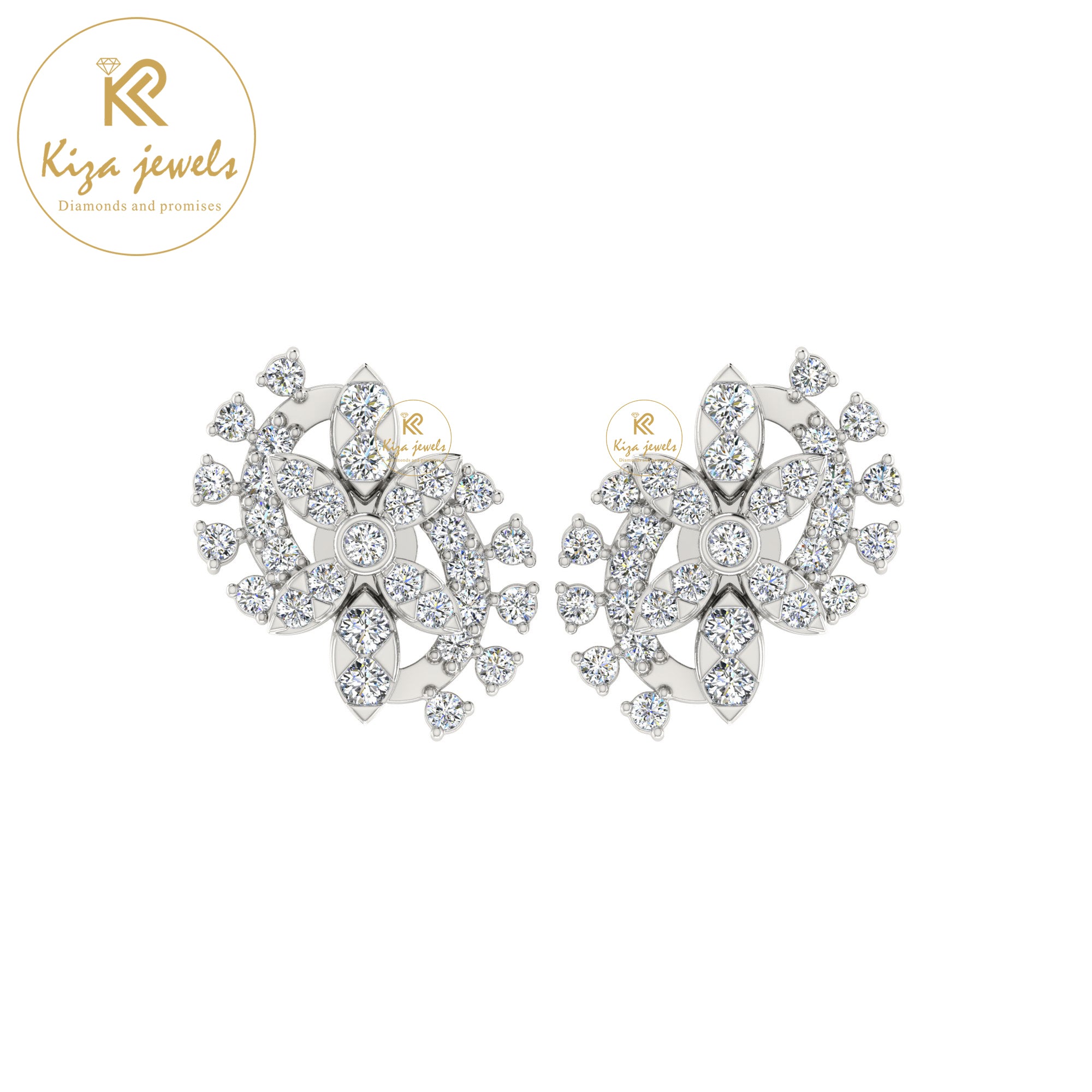 0.48 TDW Round Cut Diamond Women's Stud Earring