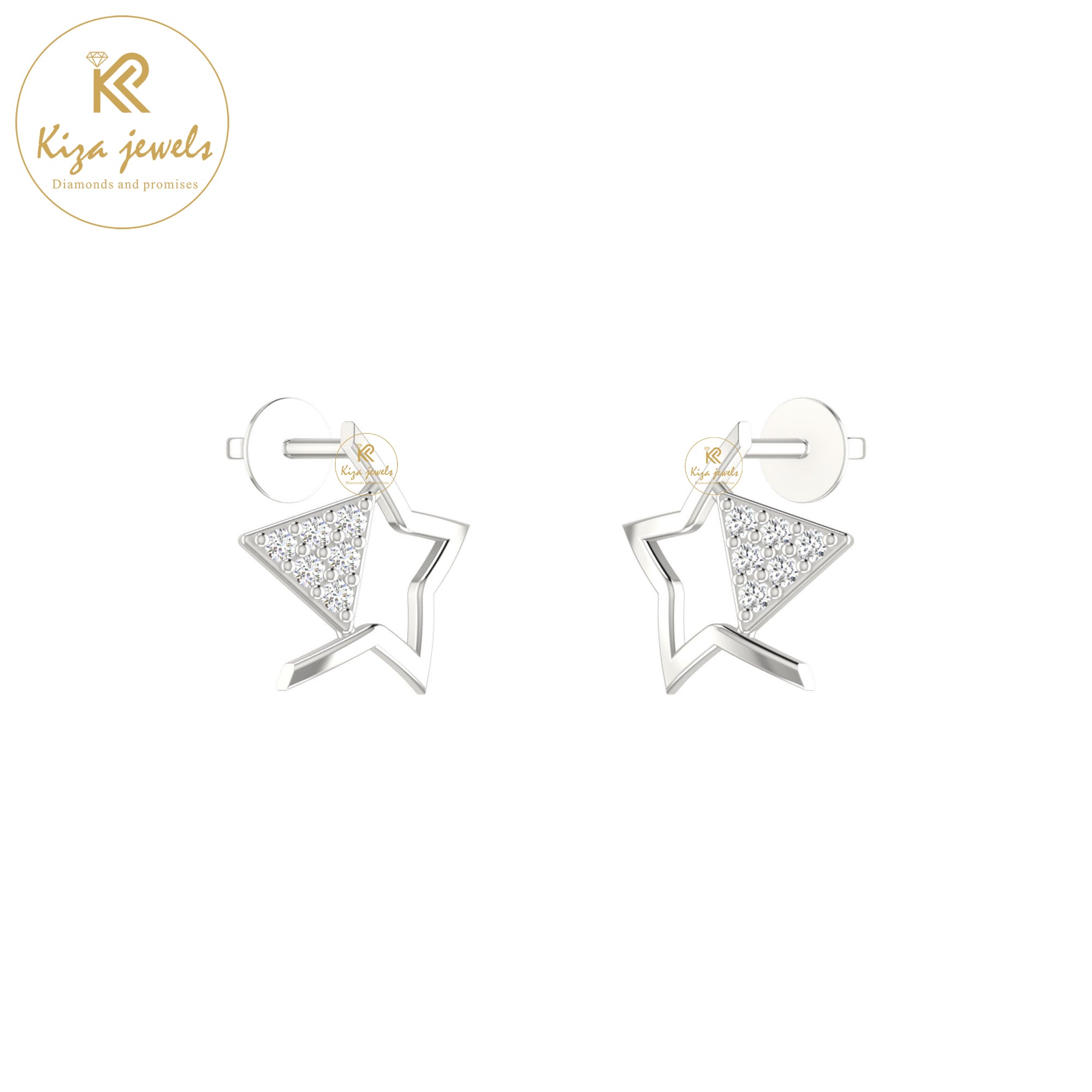 0.06 TDW Round Cut Diamond Women's Stud Earring