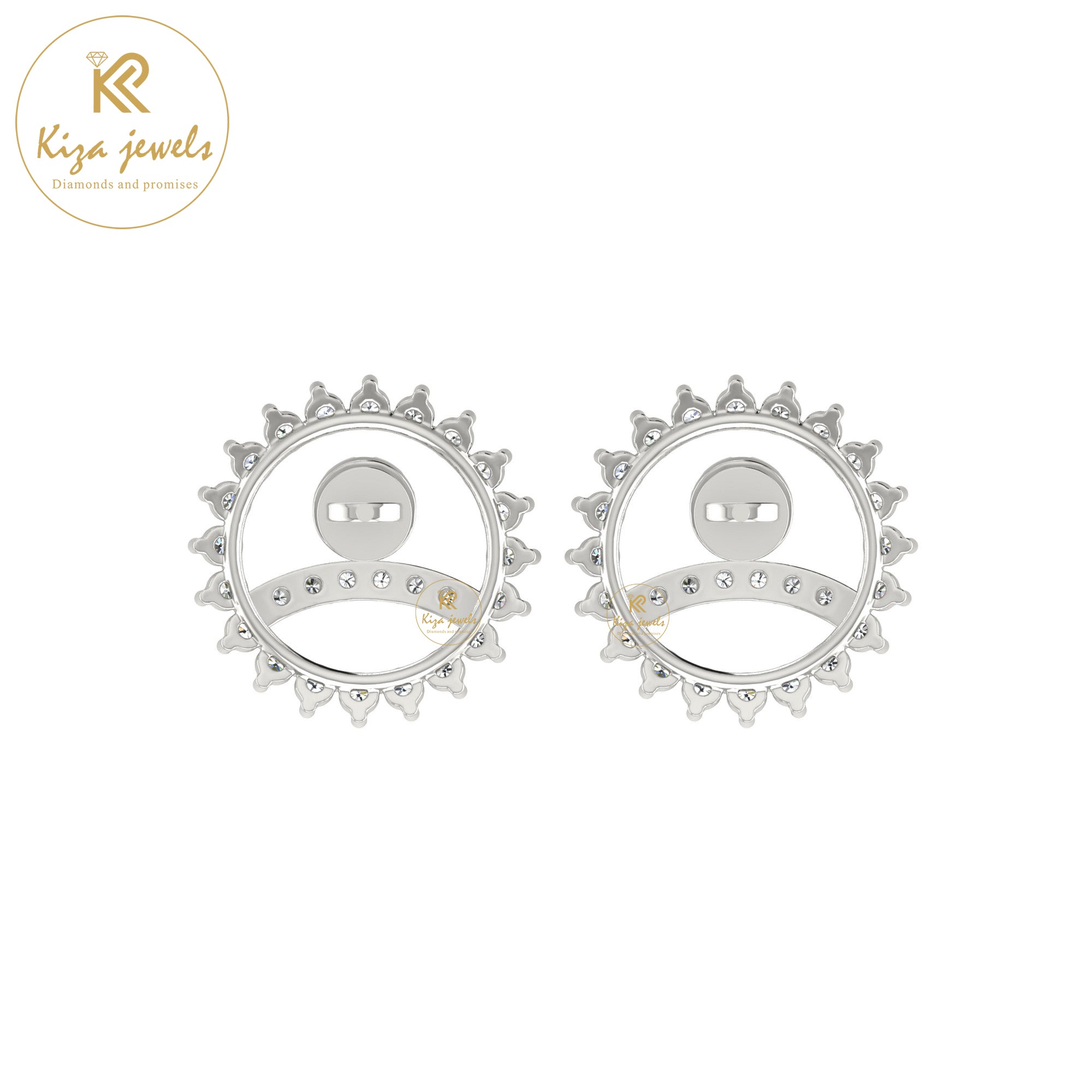 0.49 TDW Round Cut Diamond Women's Stud Earring