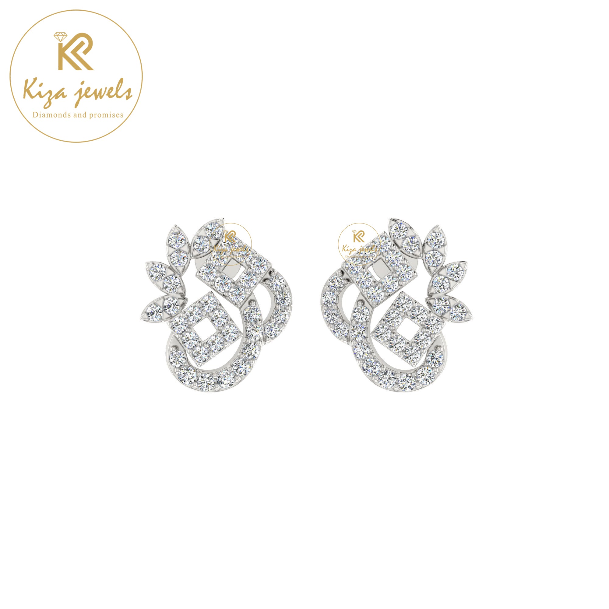 0.47 TDW Round Cut Diamond Women's stud Earring