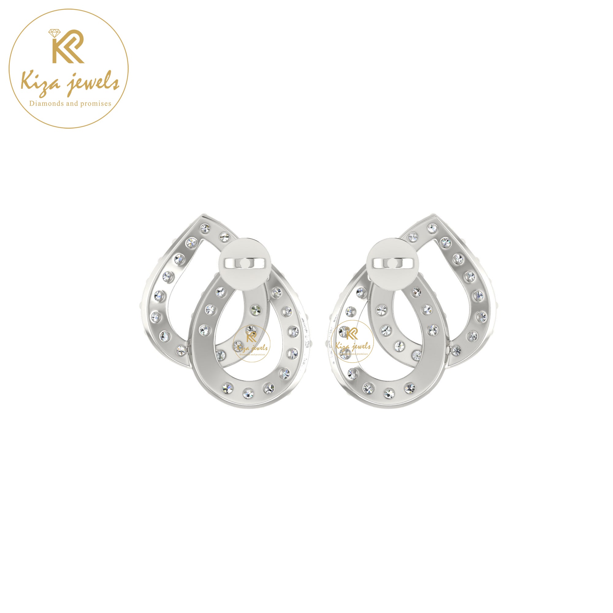 0.48 TDW Round Cut Diamond Women's Stud Earring
