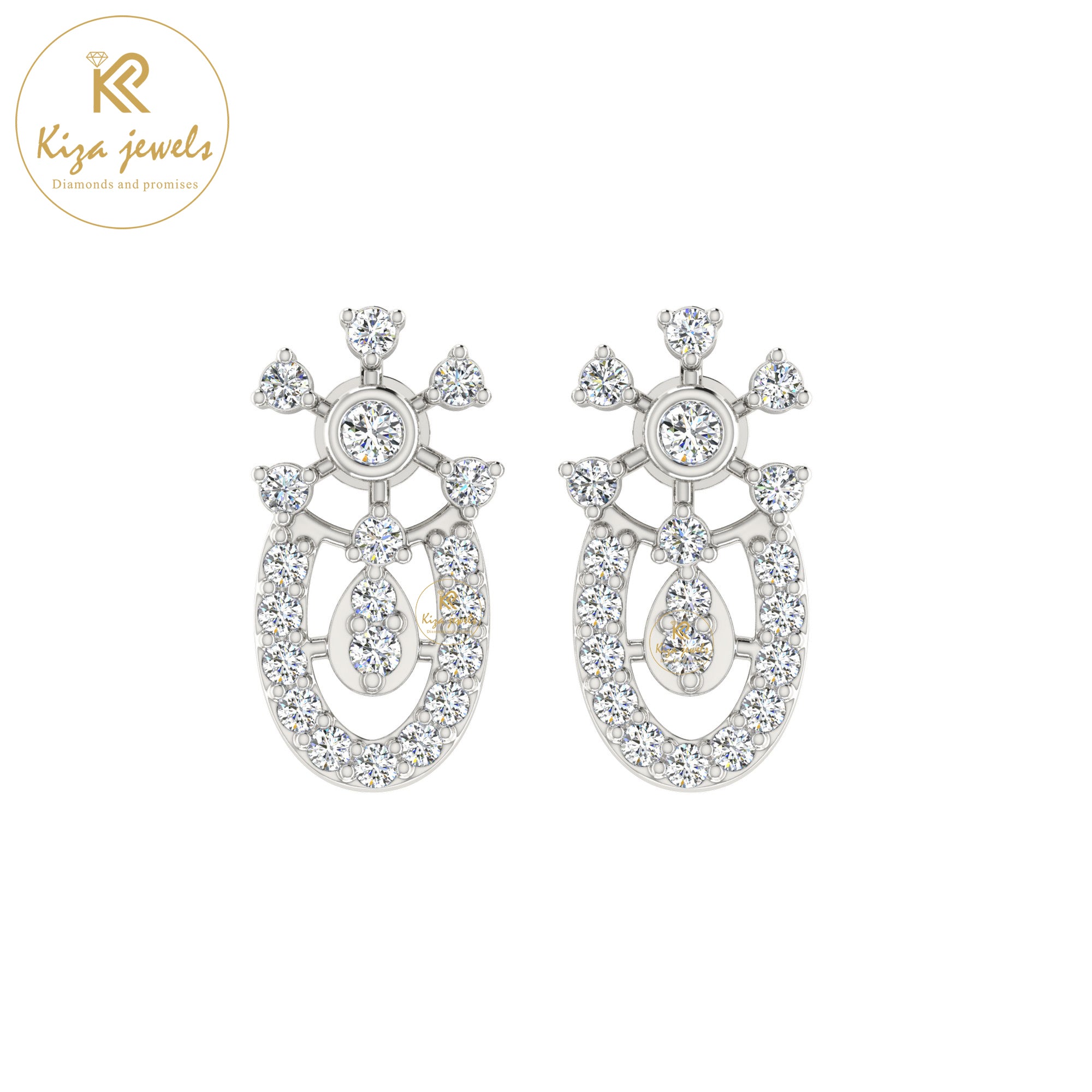 0.41 TDW Round Cut Diamond Women's Stud Earring
