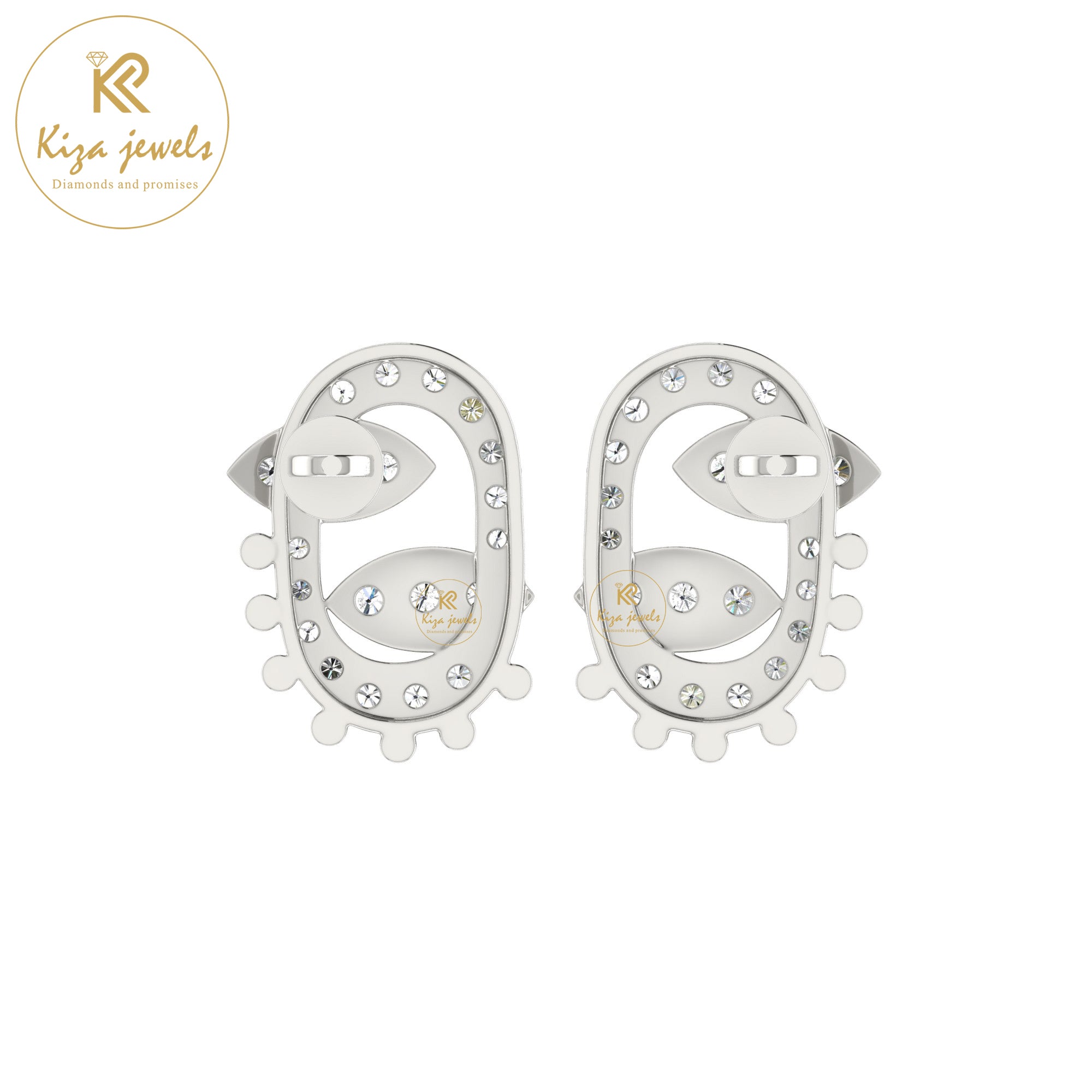 0.56 TDW Round Cut Diamond Women's Stud Earring