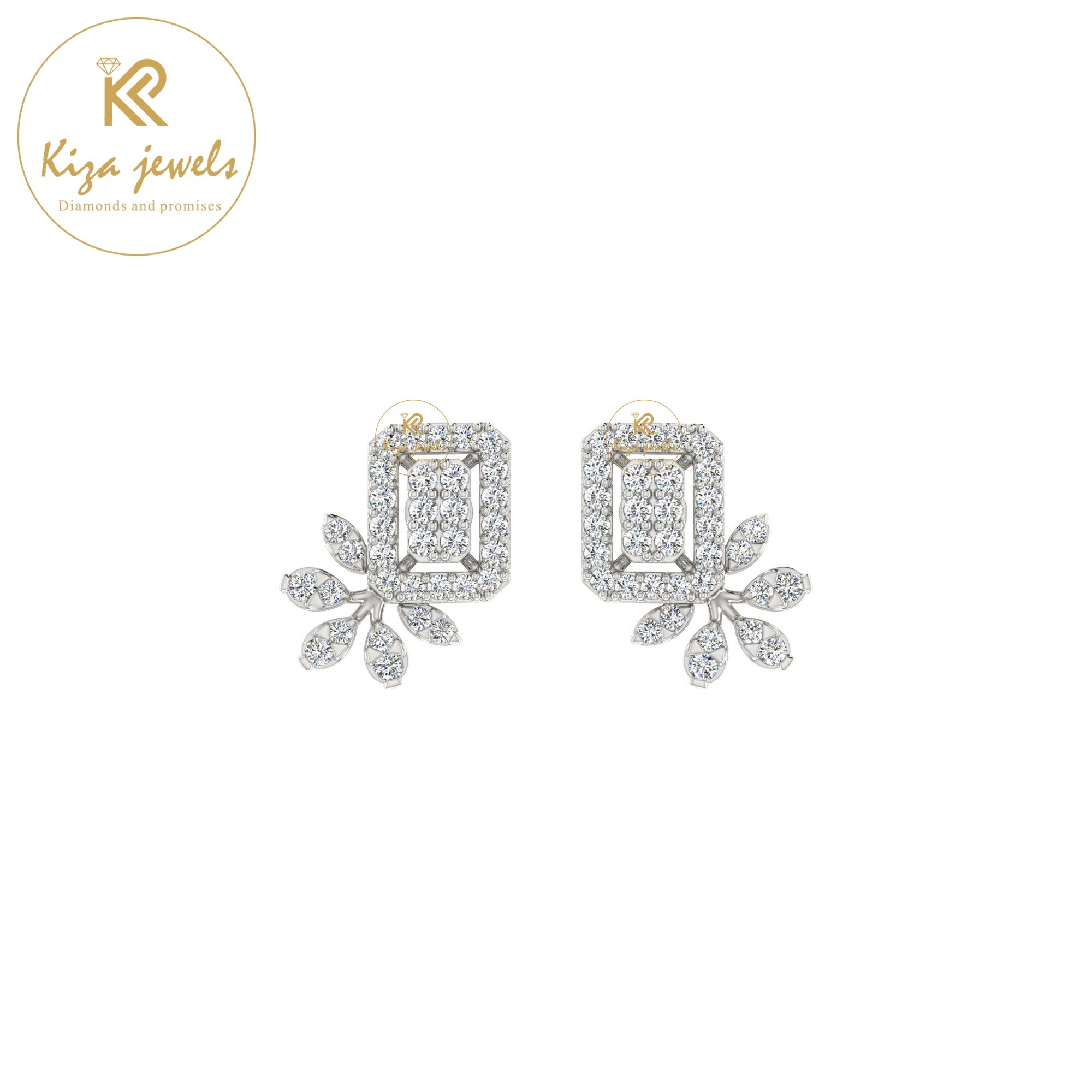 0.54 TDW Round Cut Diamond Women's Stud Earring