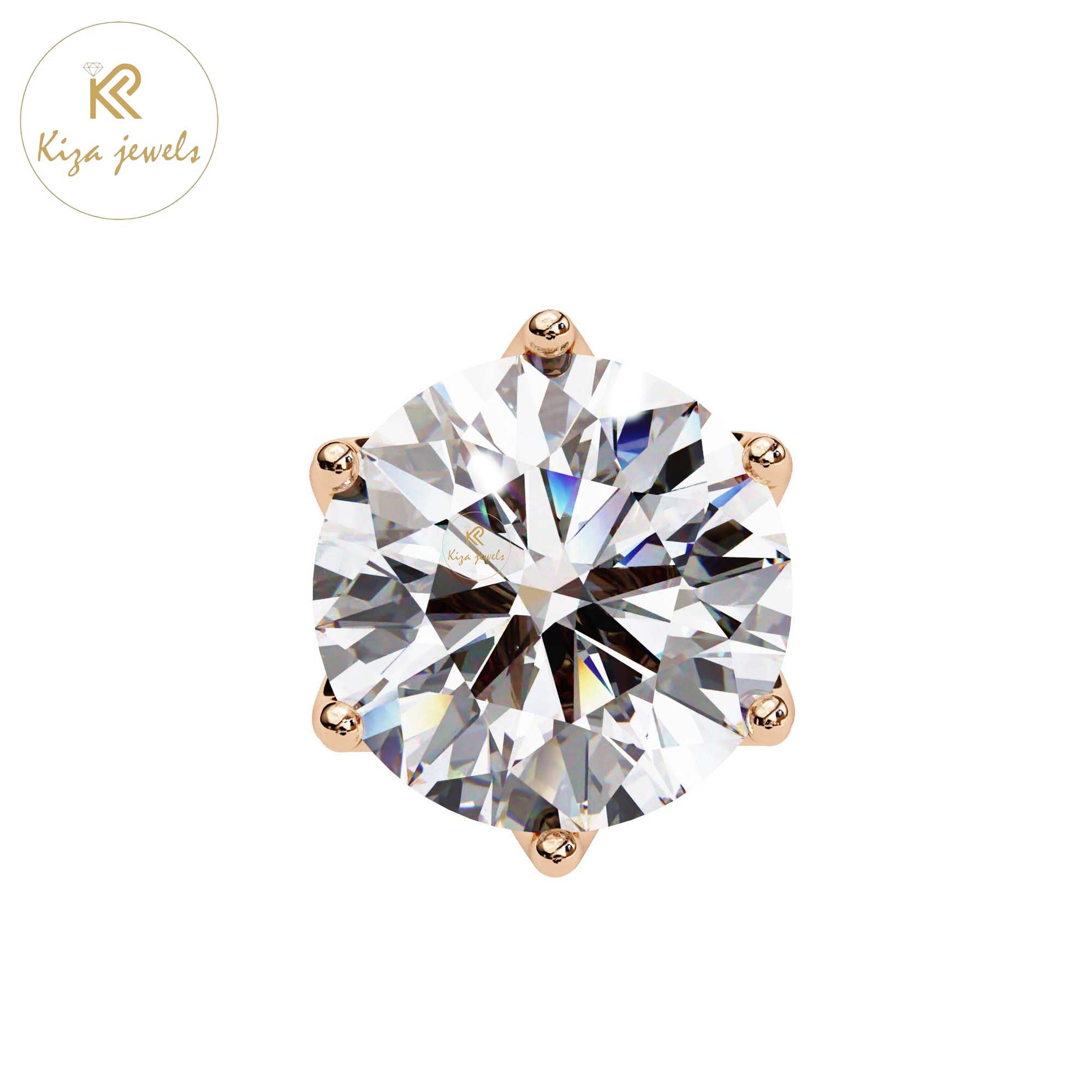 2.62 TDW Round Cut Diamond Stud Earring