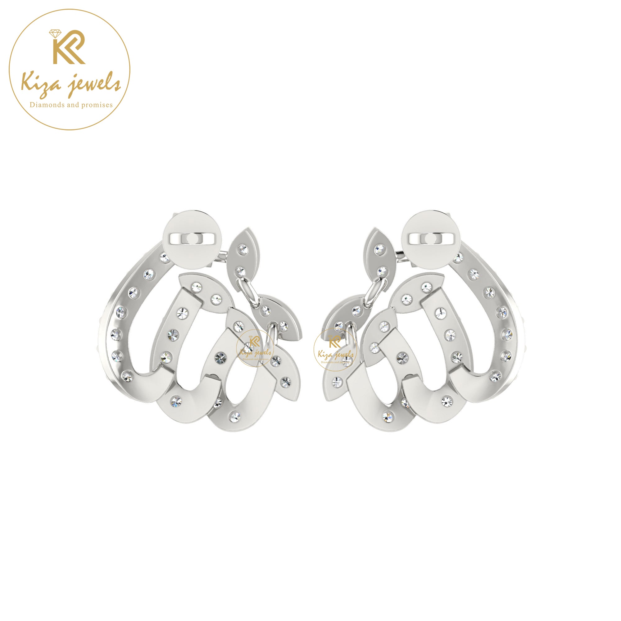 0.42 TDW Round Cut Diamond Women's Stud Earring
