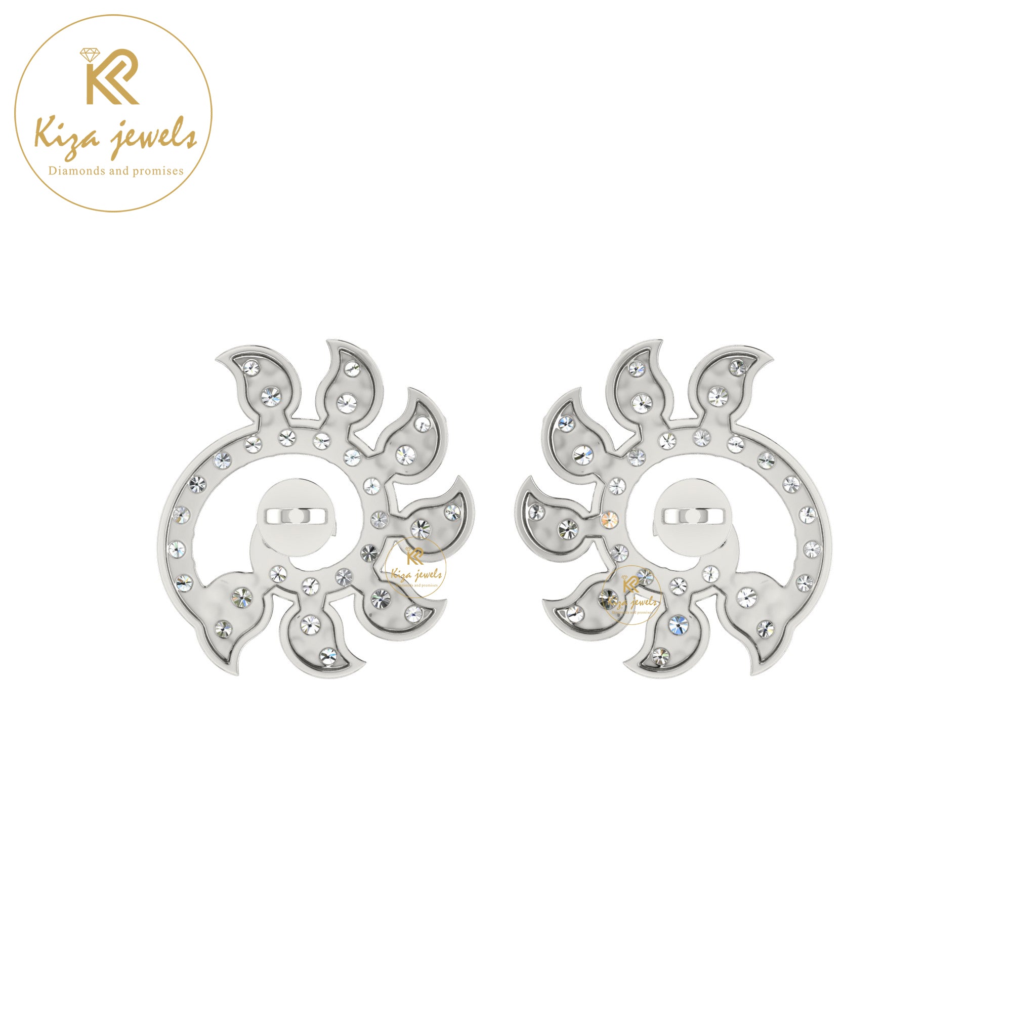 0.70 TDW Round Cut Diamond Stud Earring