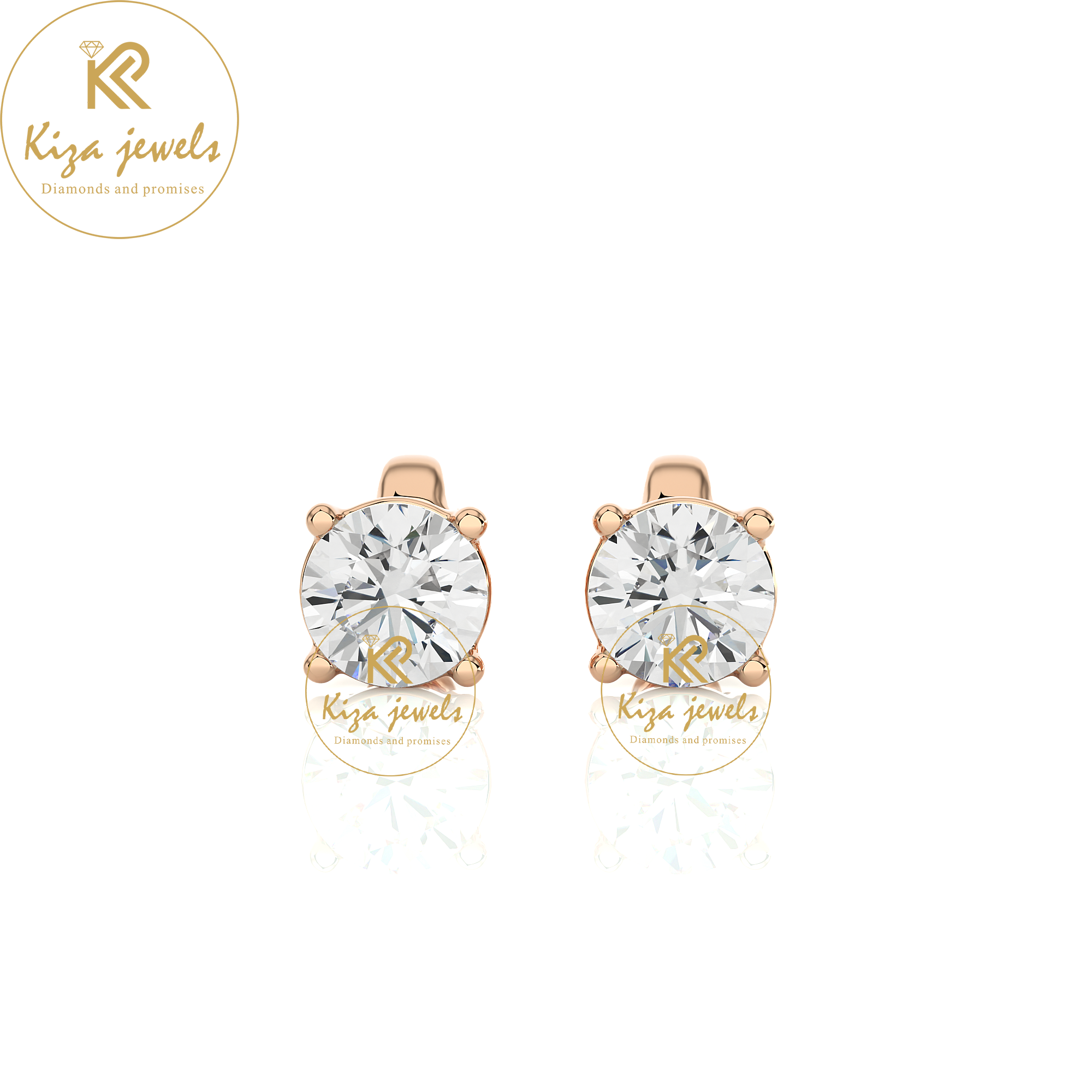 0.94 TDW Round Cut Diamond Women's Stud Earring