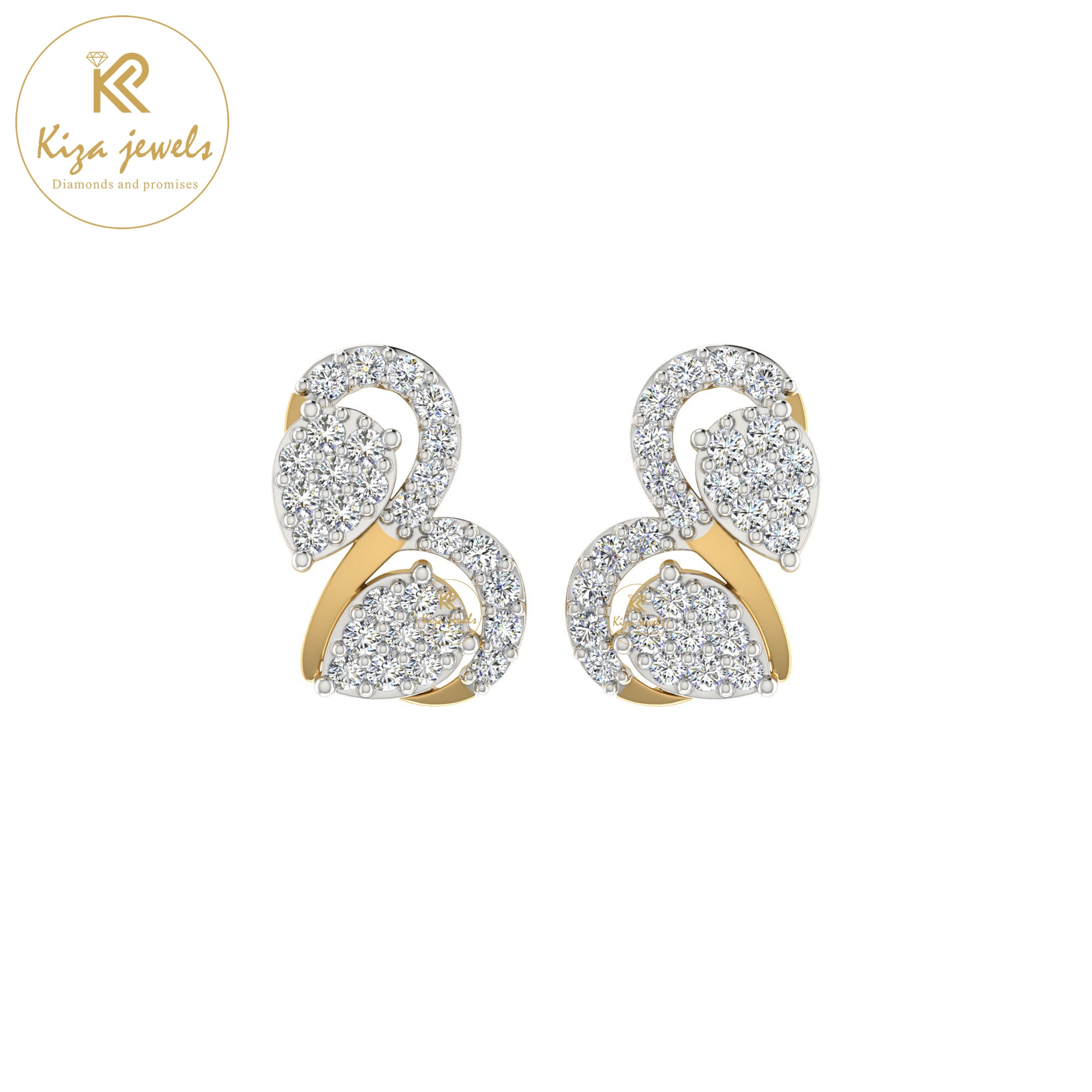 0.52 TDW Round Cut Diamond Women's Stud Earring
