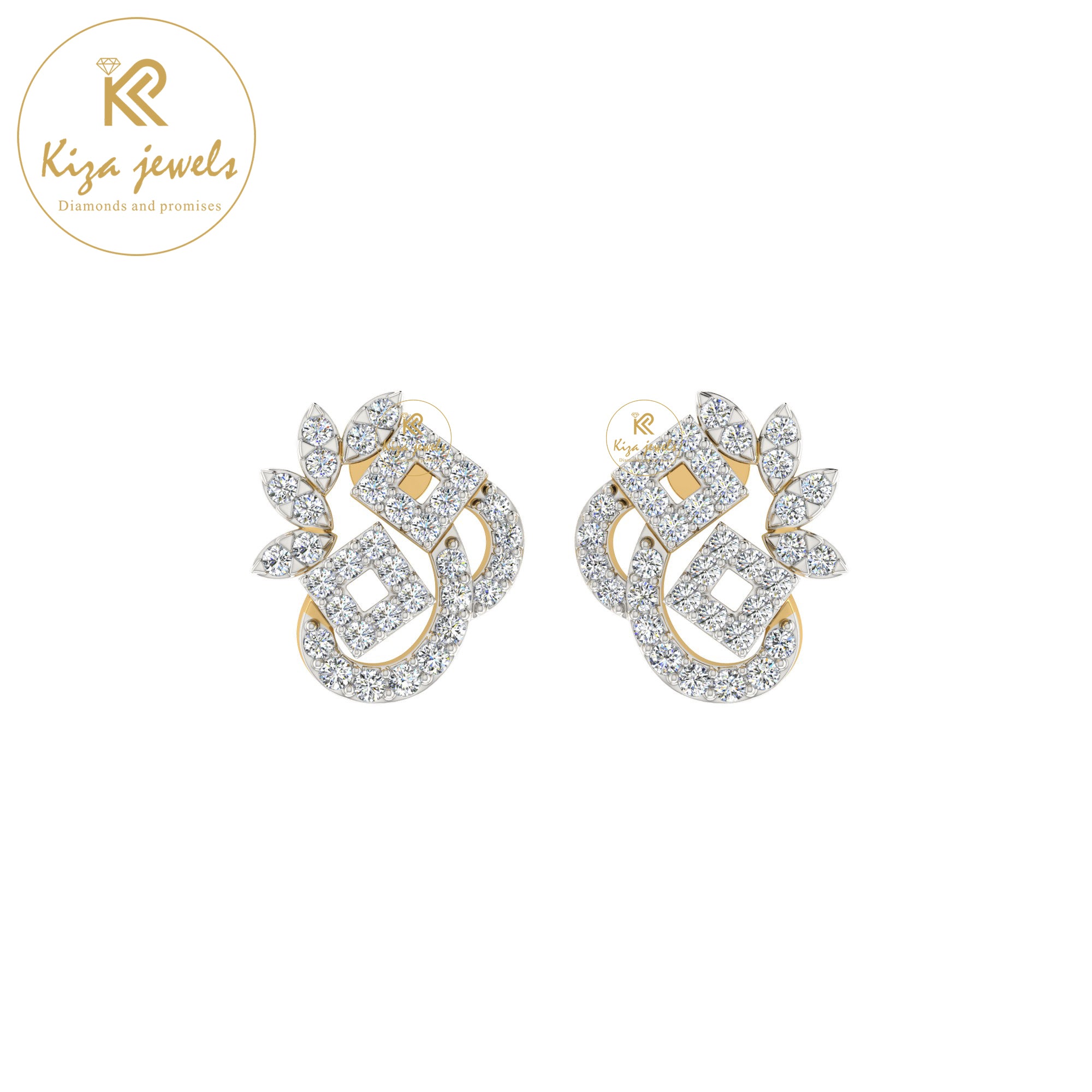 0.47 TDW Round Cut Diamond Women's stud Earring