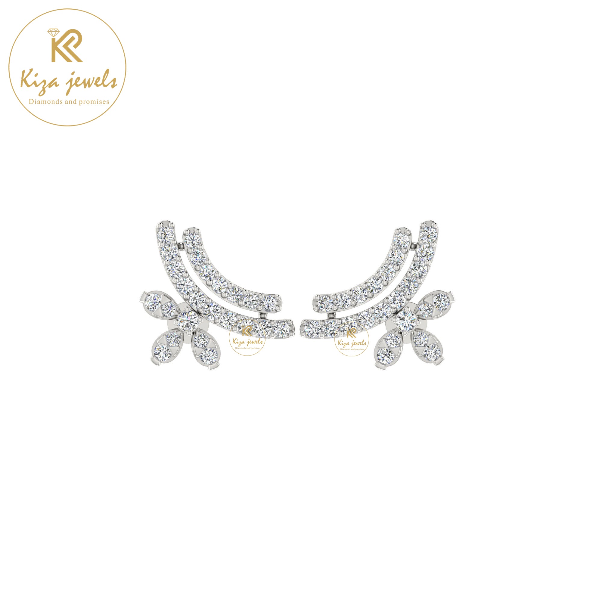 0.46 TDW Round Cut Diamond Stud Earring