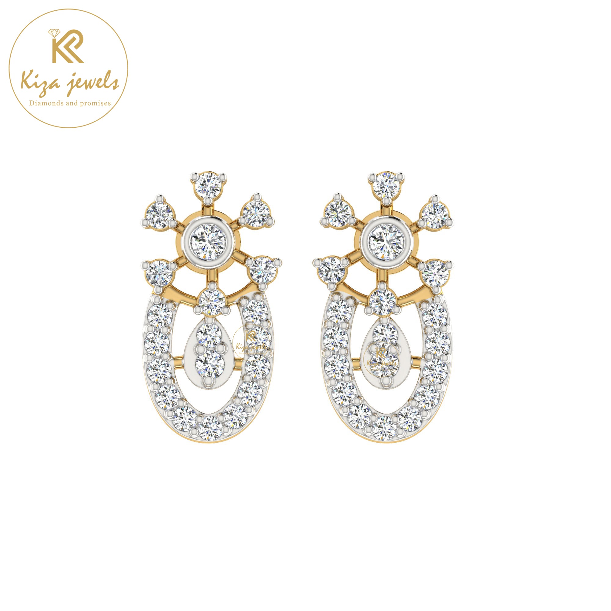 0.41 TDW Round Cut Diamond Women's Stud Earring