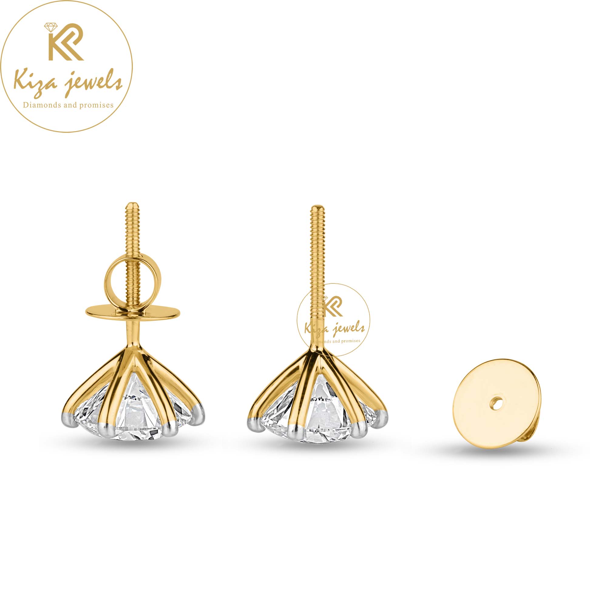 2.00 TDW Round Brilliant Cut Diamond Stud Earring