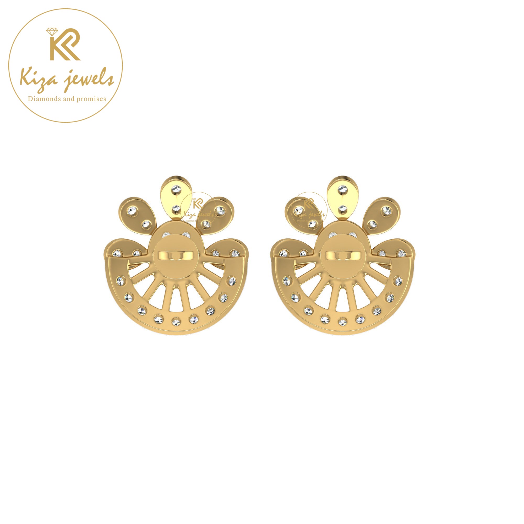 0.52 TDW Round Cut Diamond Women's Stud Earring