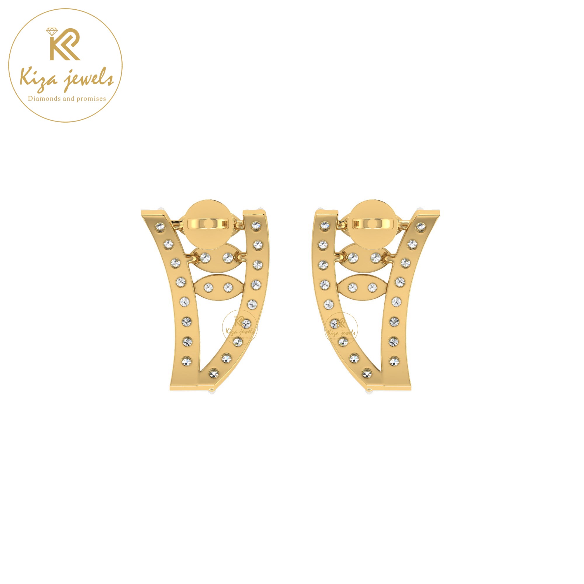 0.41 TDW Round Cut Diamond Stud Earring