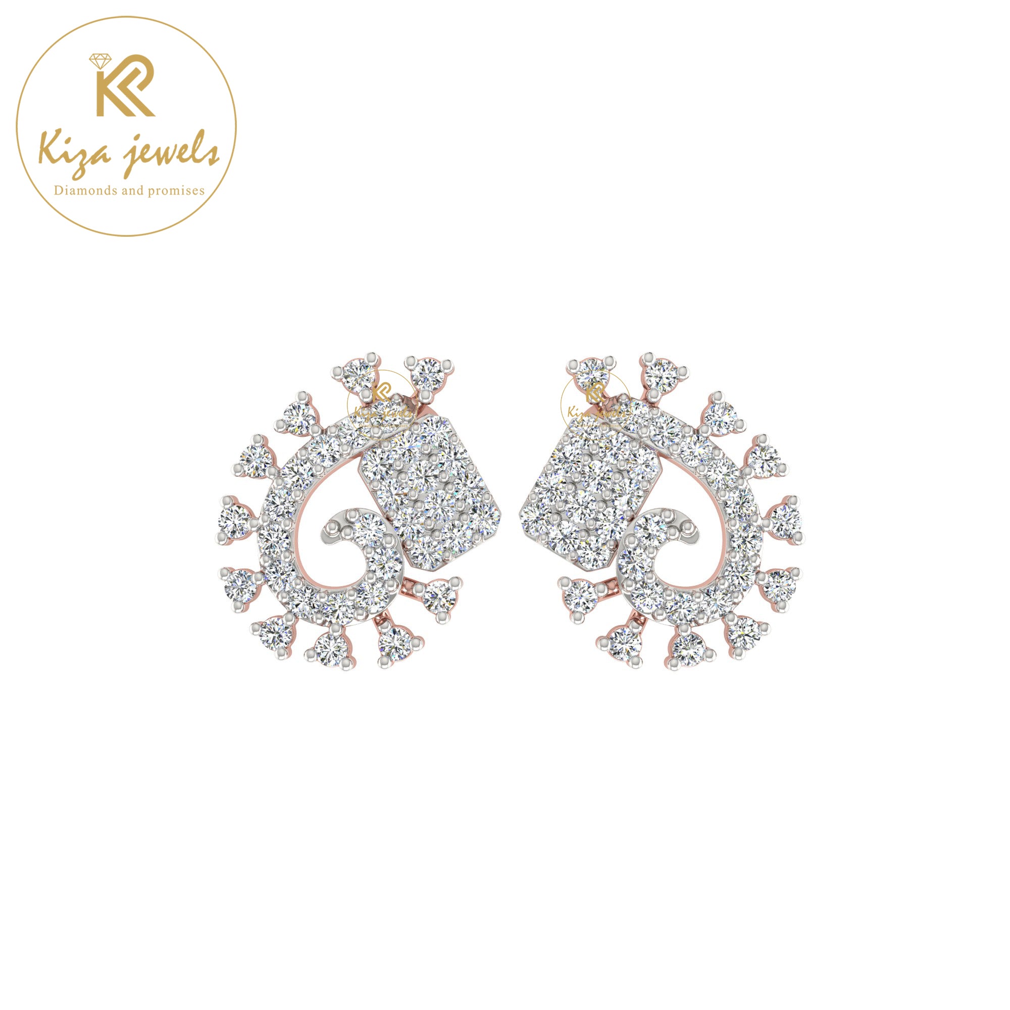 0.56 TDW Round Cut Diamond Women's Stud Earring