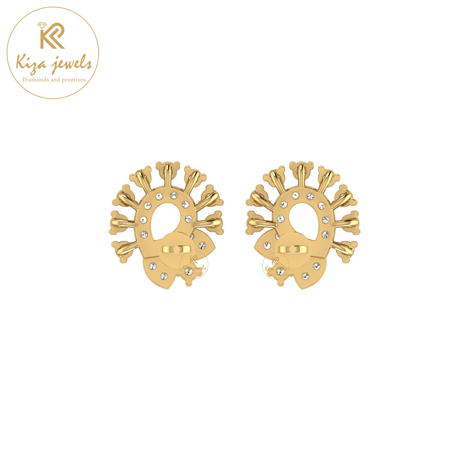 0.47 TDW Round Cut Diamond Stud Earring