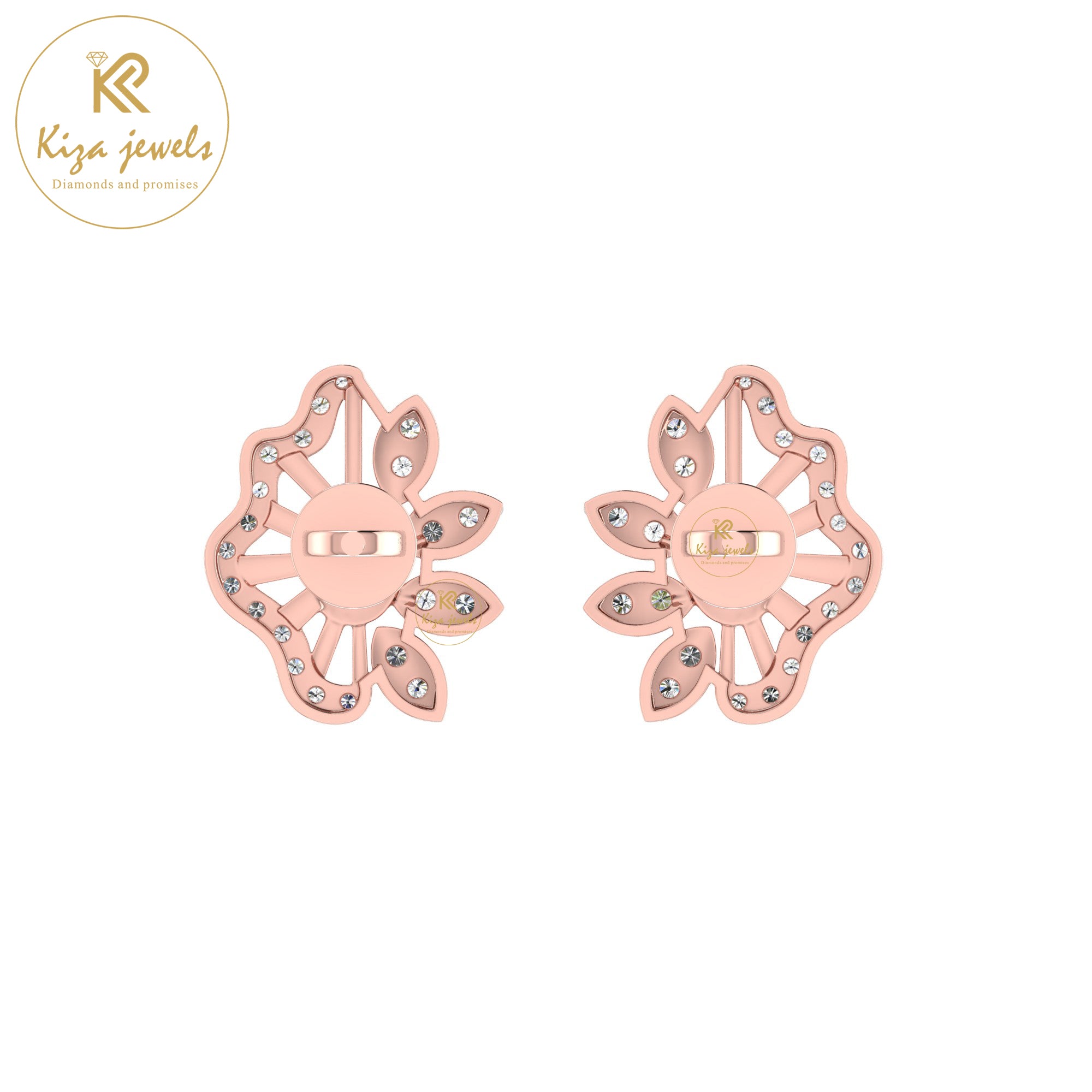 0.58 TDW Round Cut Diamond Women's Stud Earring