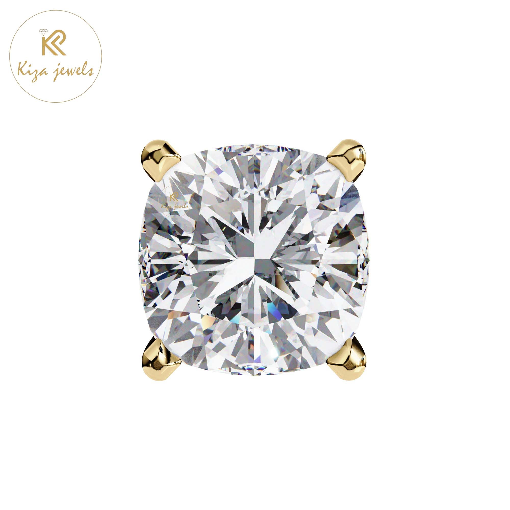 2.33 TDW Cushion Cut Diamond Stud Earring