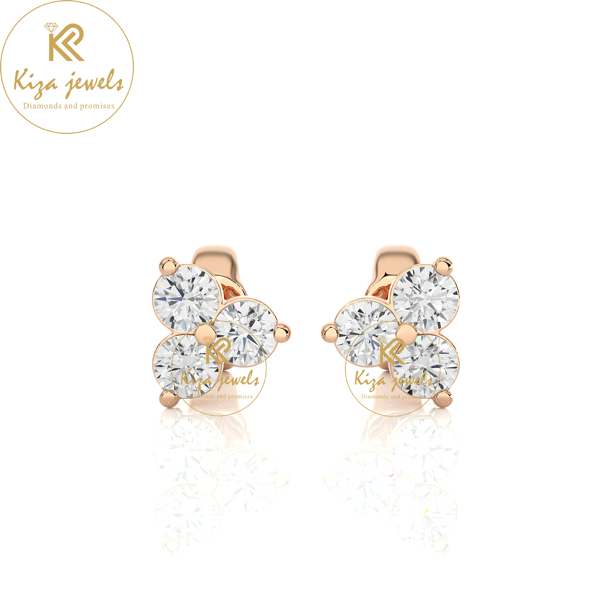 0.44 TDW Round Cut Women's Diamond Stud  Earring