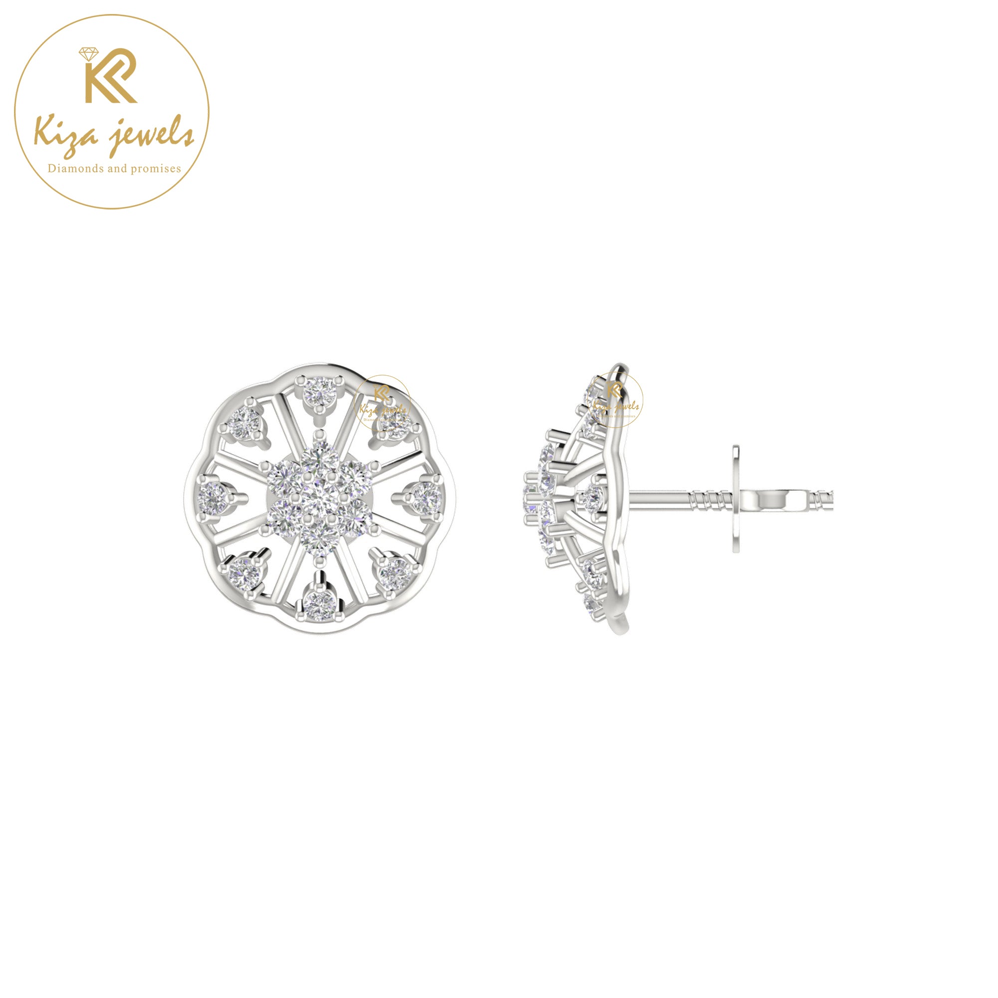 0.31 TDW Round Cut Diamond Stud Earring