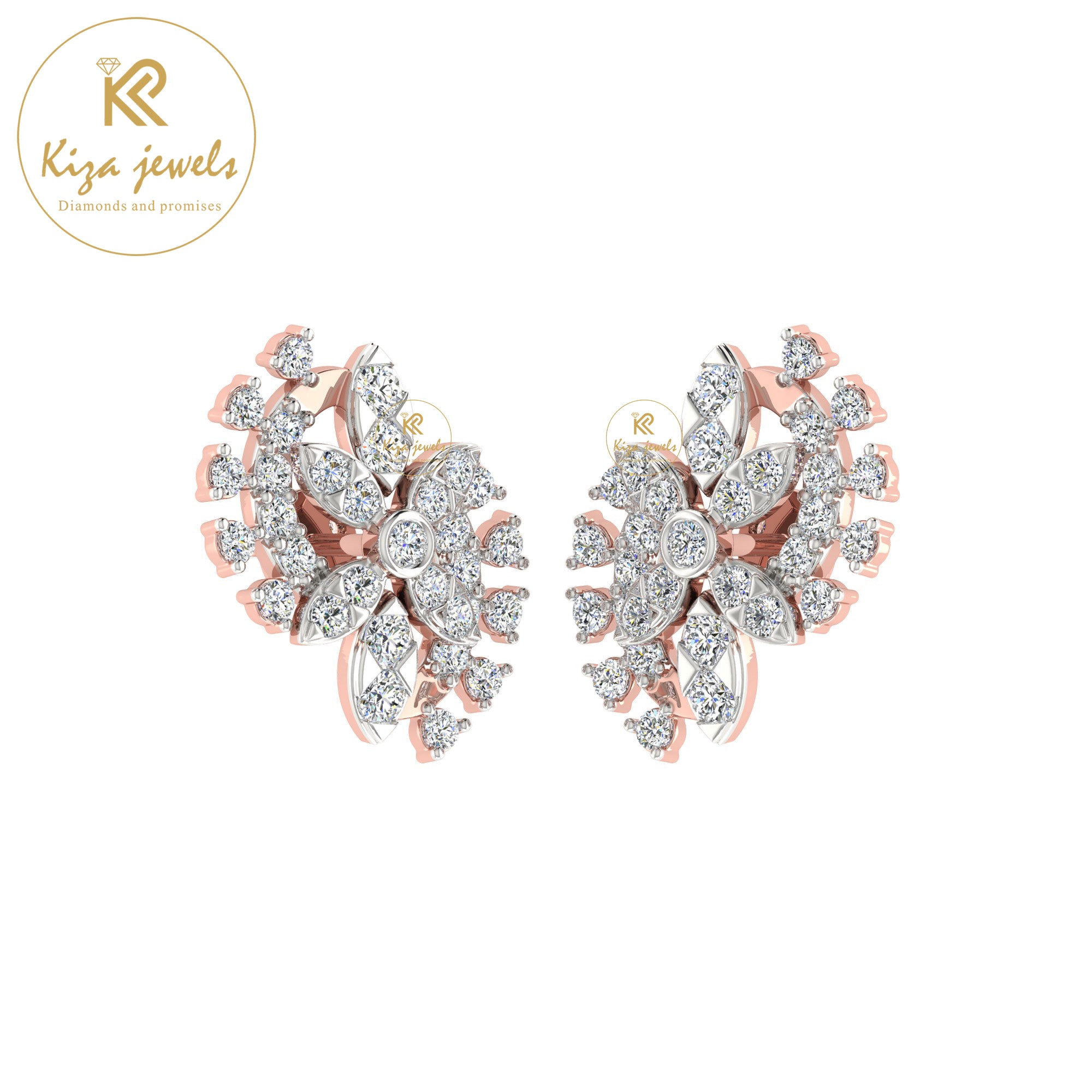 0.48 TDW Round Cut Diamond Women's Stud Earring