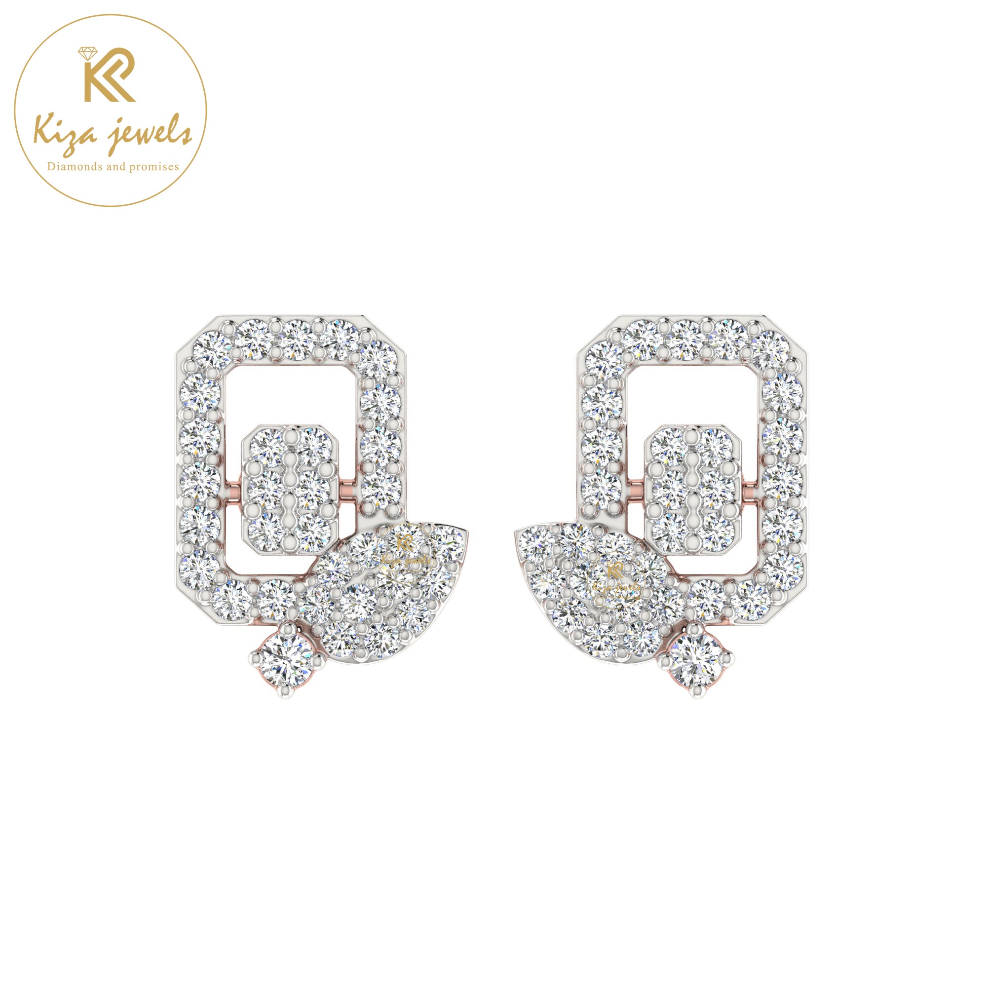 0.52 TDW Round Cut Diamond Women's Stud Earring
