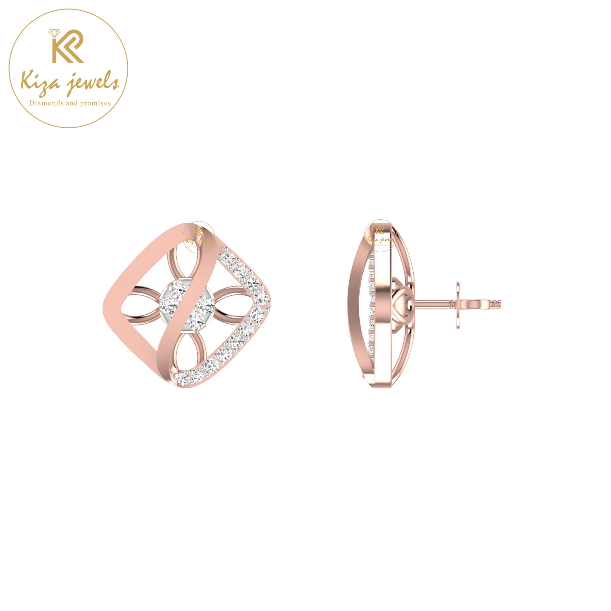 0.23 TDW Round Cut Diamond Women's Stud Earring