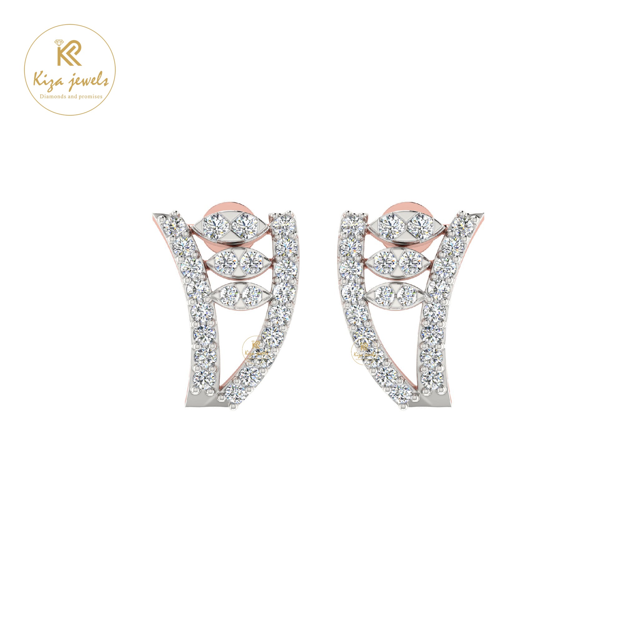 0.41 TDW Round Cut Diamond Stud Earring