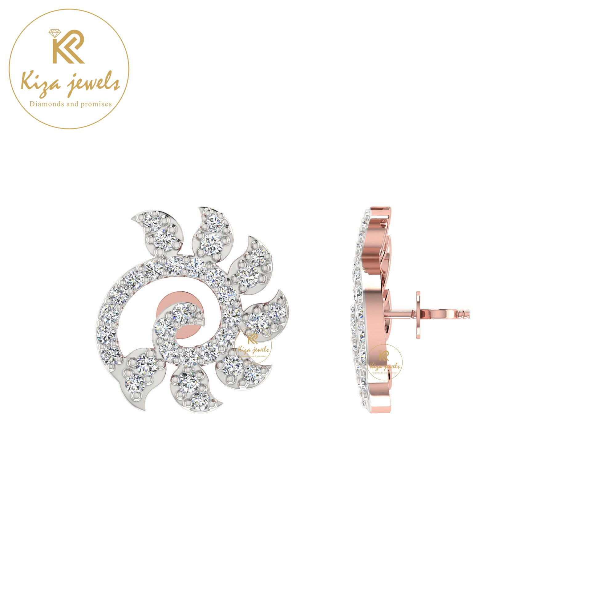 0.70 TDW Round Cut Diamond Stud Earring