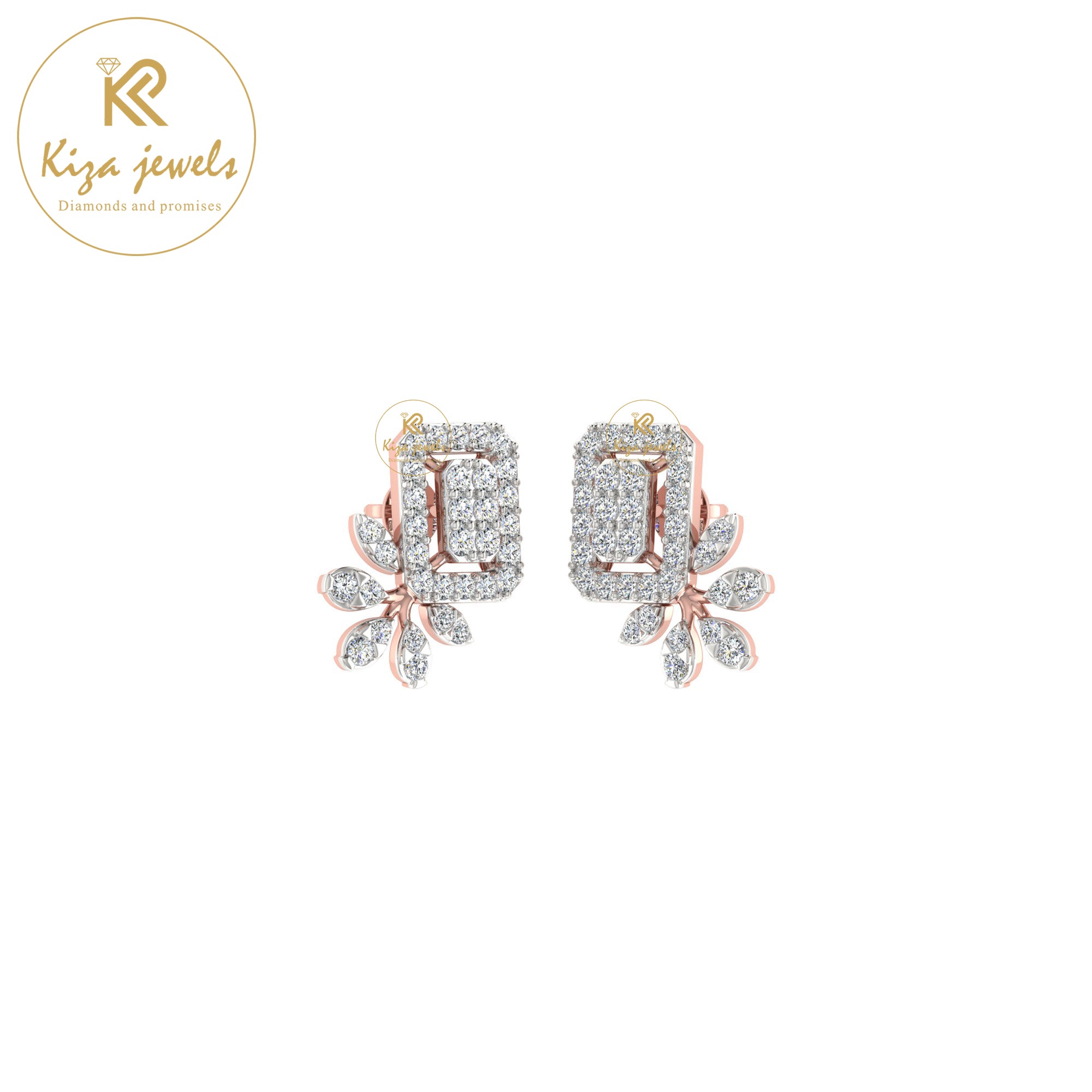 0.54 TDW Round Cut Diamond Women's Stud Earring
