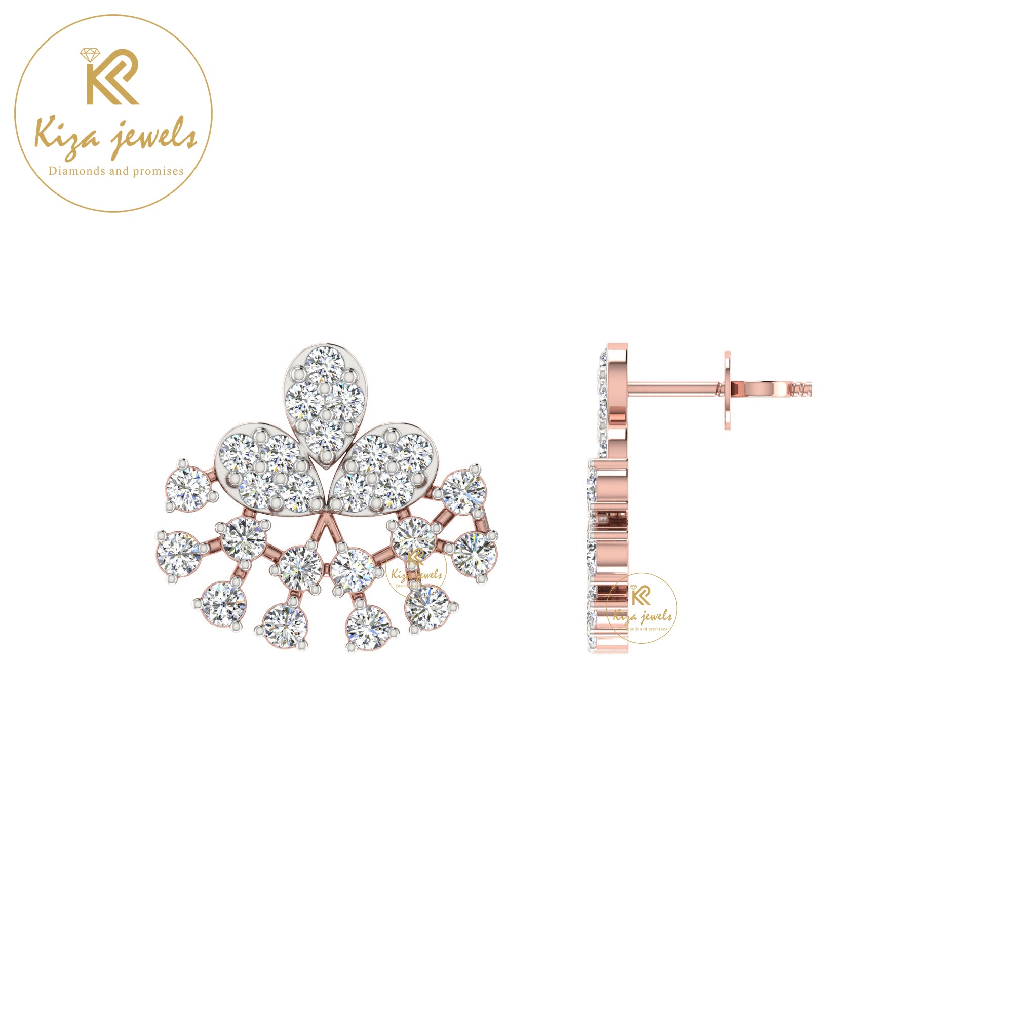 1.02 TDW Round Cut Diamond Women's Stud Earring