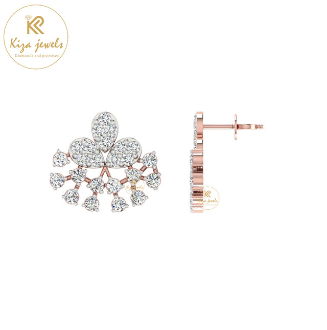 1.02 TDW Round Cut Diamond Women's Stud Earring