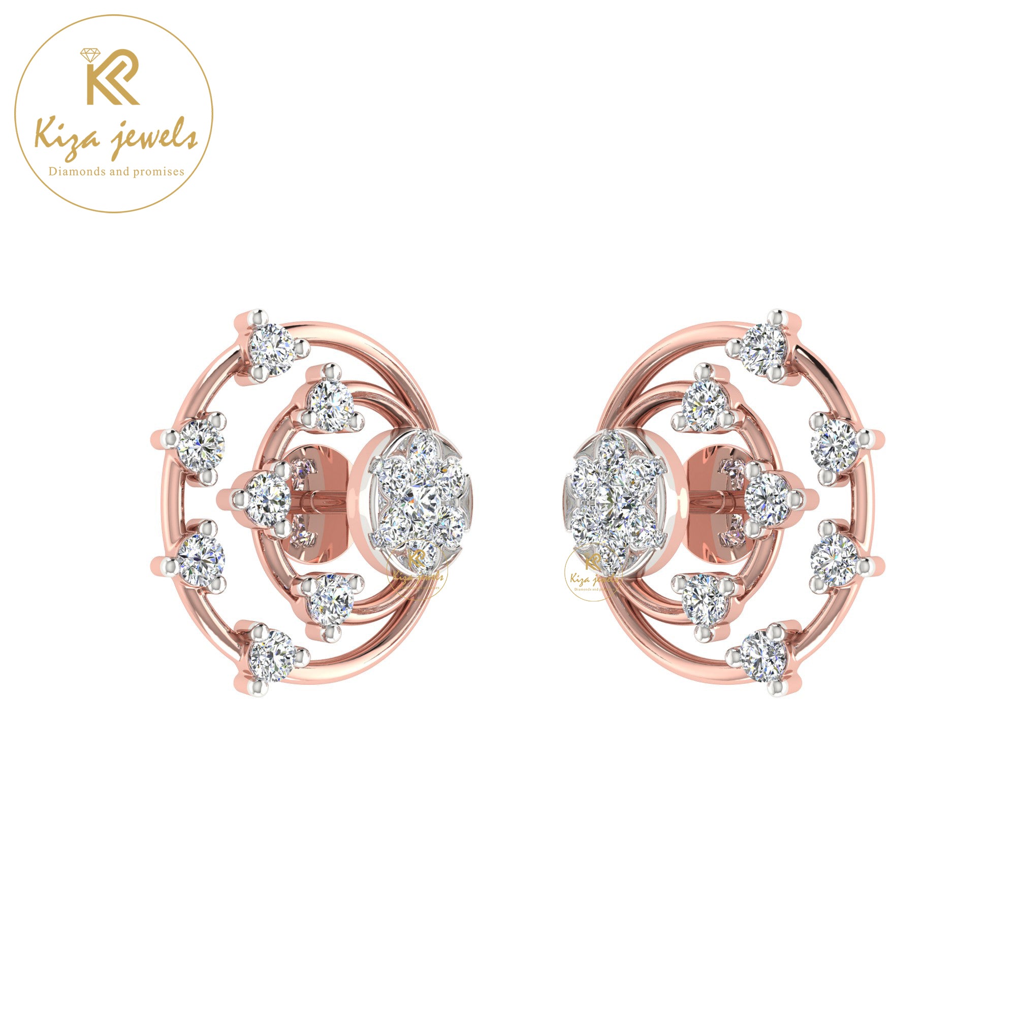 0.32 TDW Round Cut Diamond Women's Stud Earring